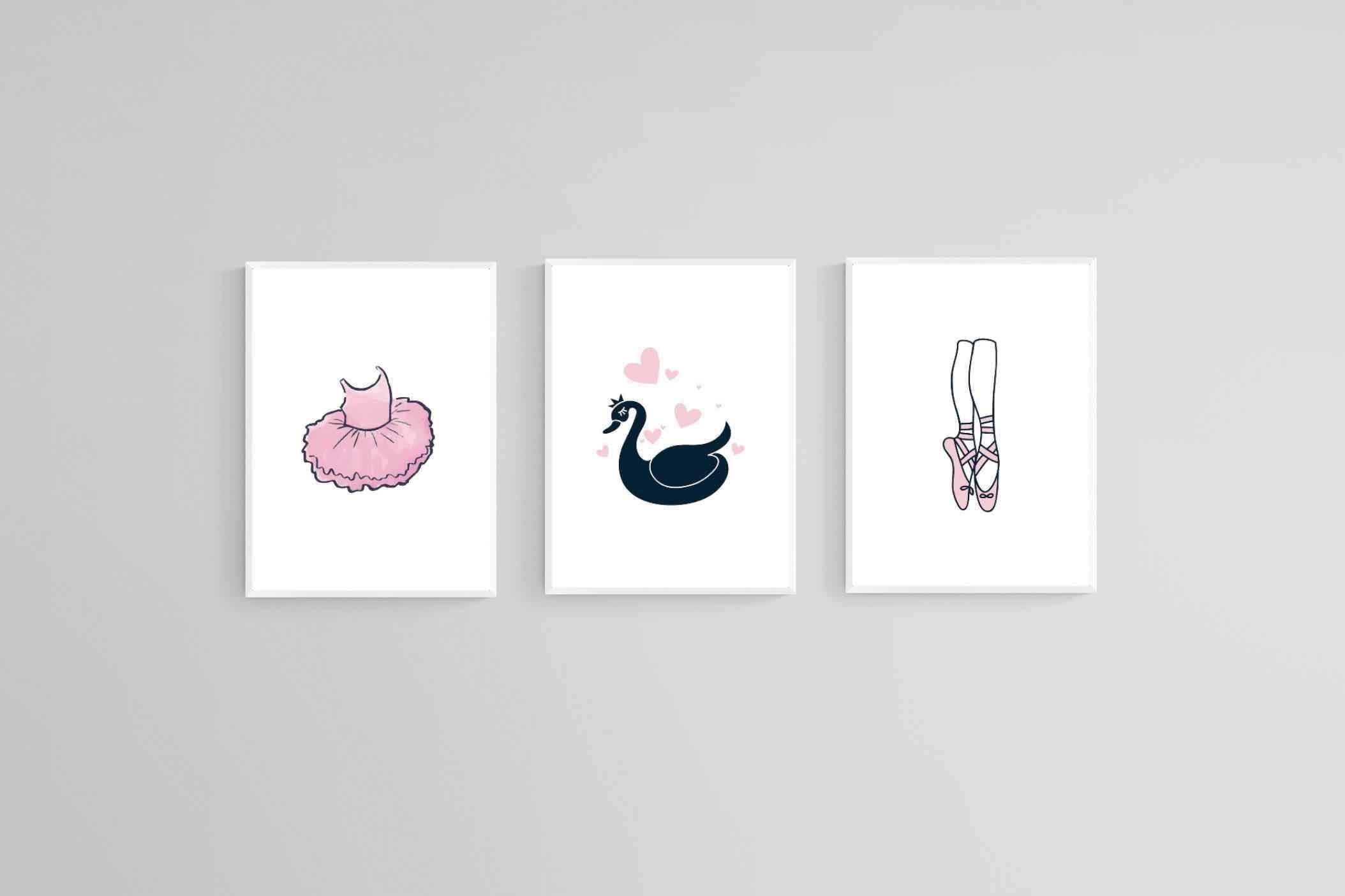 Ballet Set-Wall_Art-45 x 60cm (x3)-Mounted Canvas-White-Pixalot