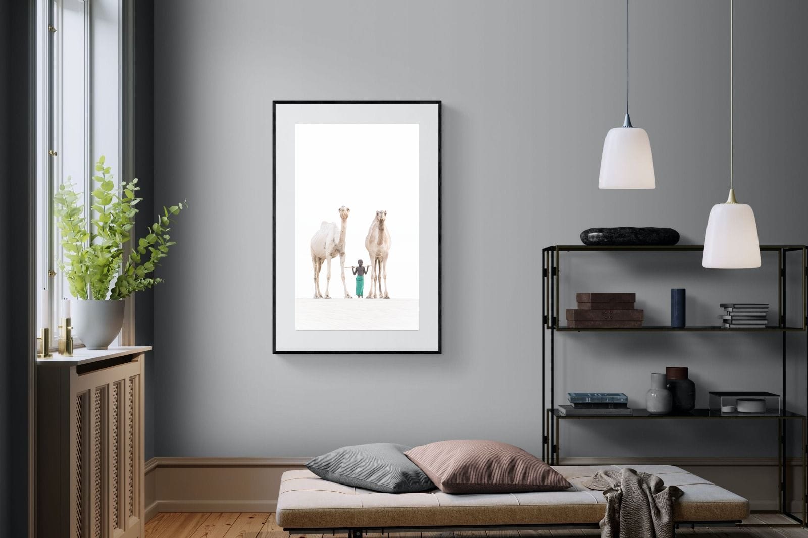 Camel Kid-Wall_Art-100 x 150cm-Framed Print-Black-Pixalot