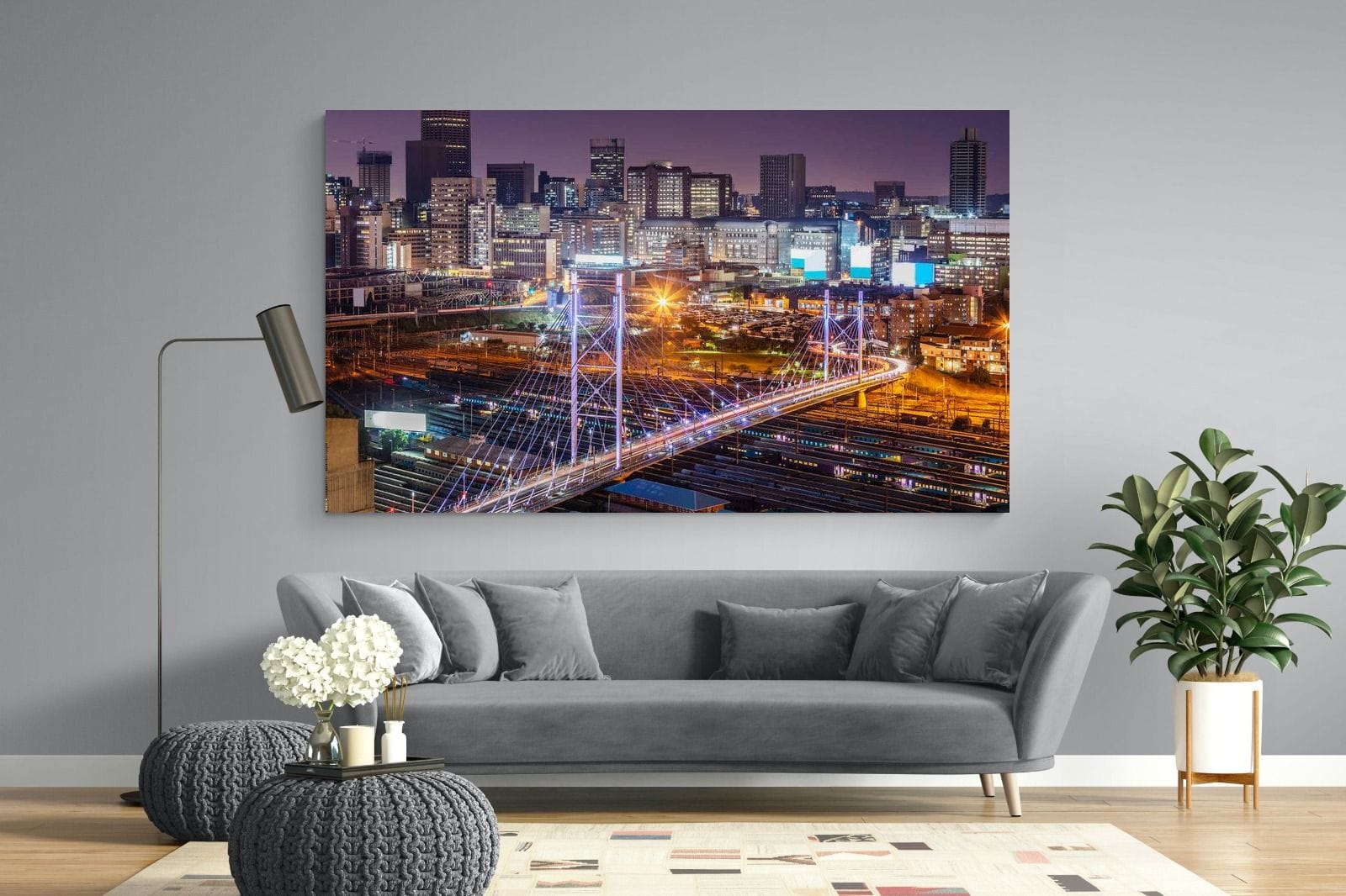 Nelson Mandela Bridge-Wall_Art-220 x 130cm-Mounted Canvas-No Frame-Pixalot