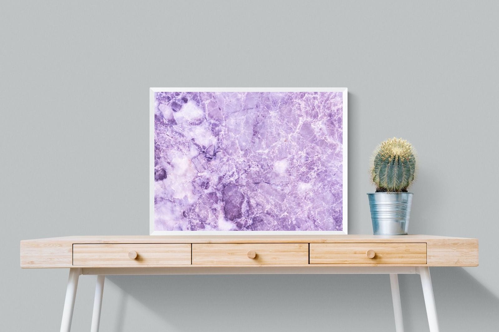 Purple Marble-Wall_Art-80 x 60cm-Mounted Canvas-White-Pixalot