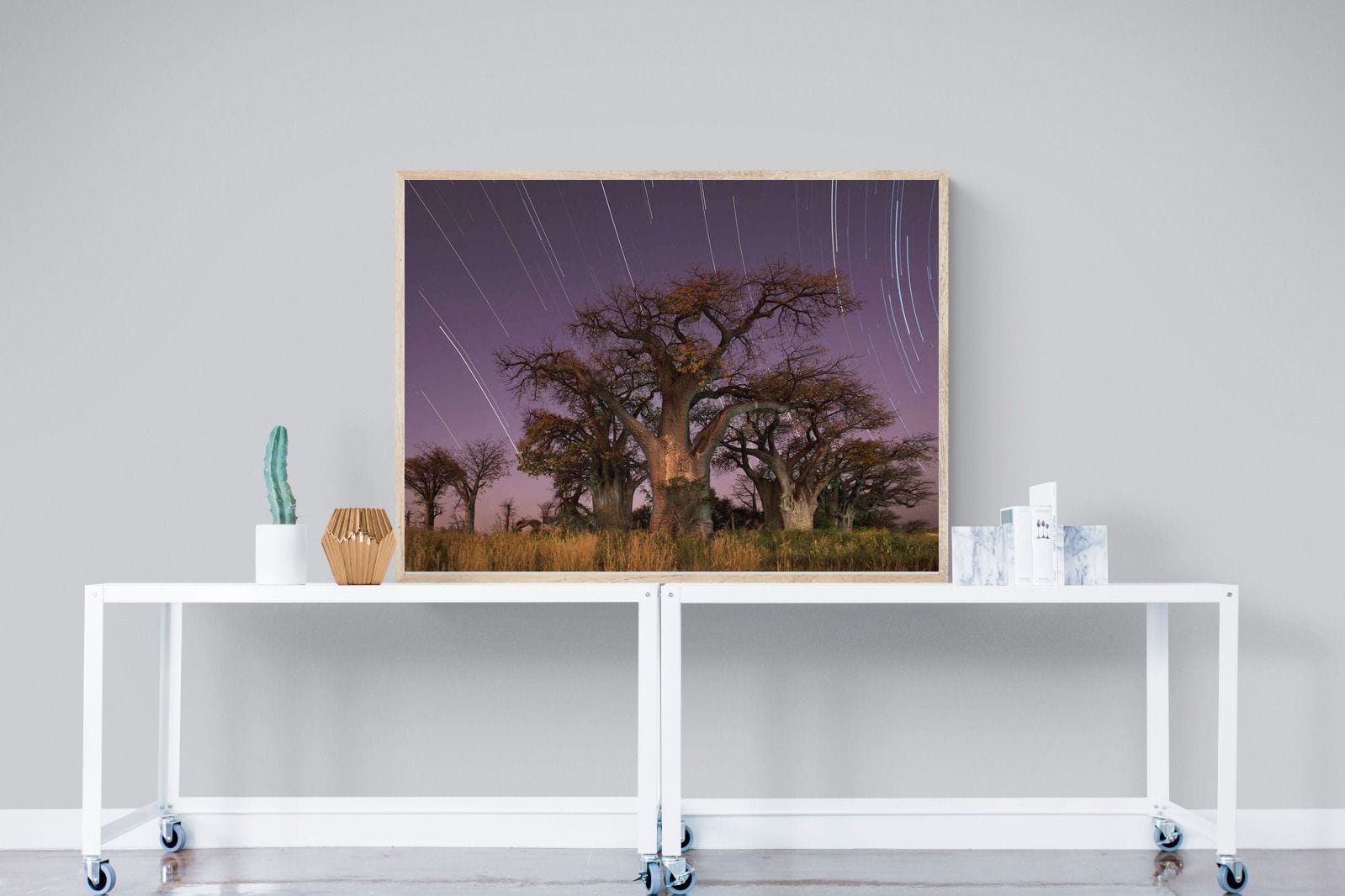 Starry Sky Baobab-Wall_Art-120 x 90cm-Mounted Canvas-Wood-Pixalot