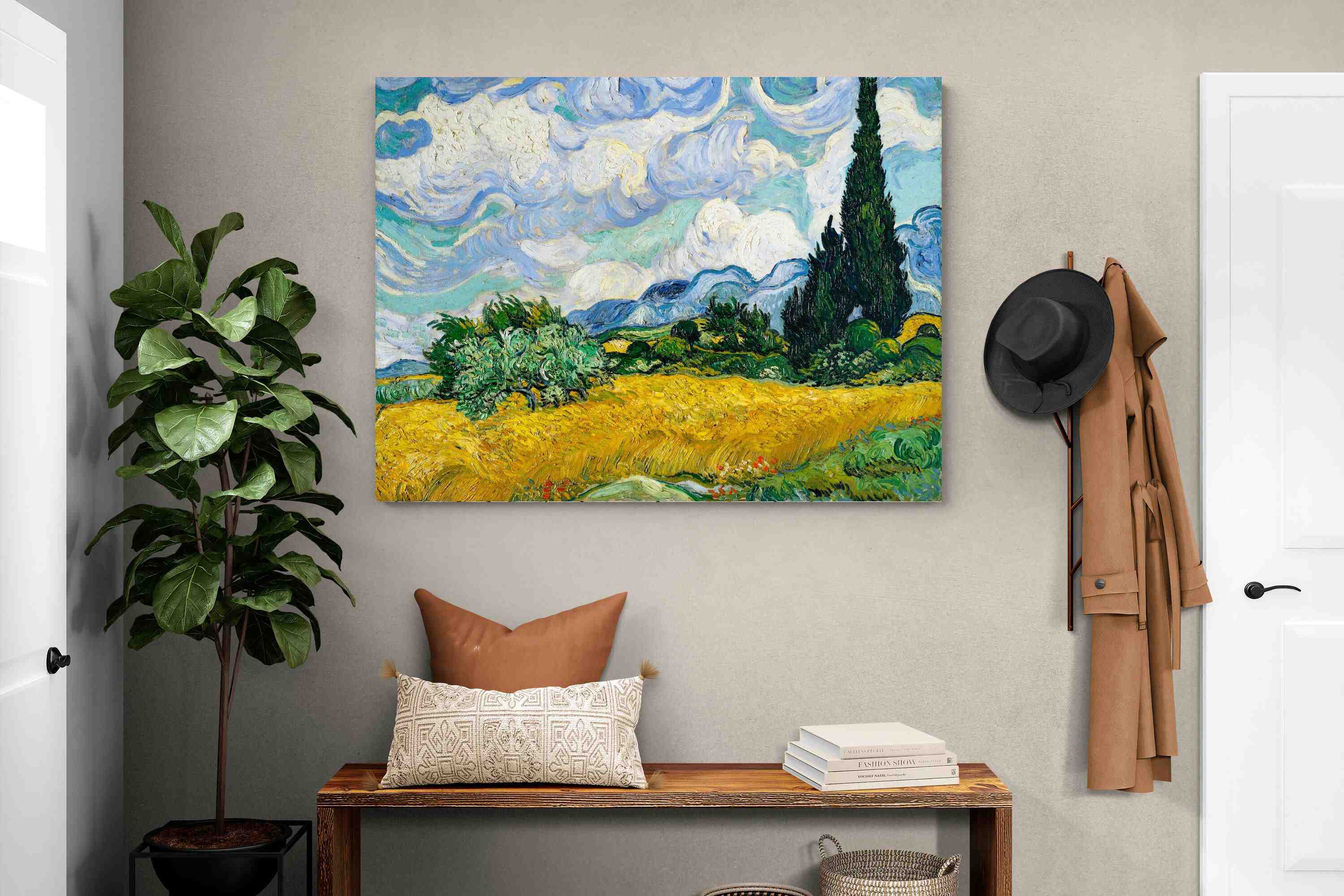 Pixalot Wheat Field with Cypresses