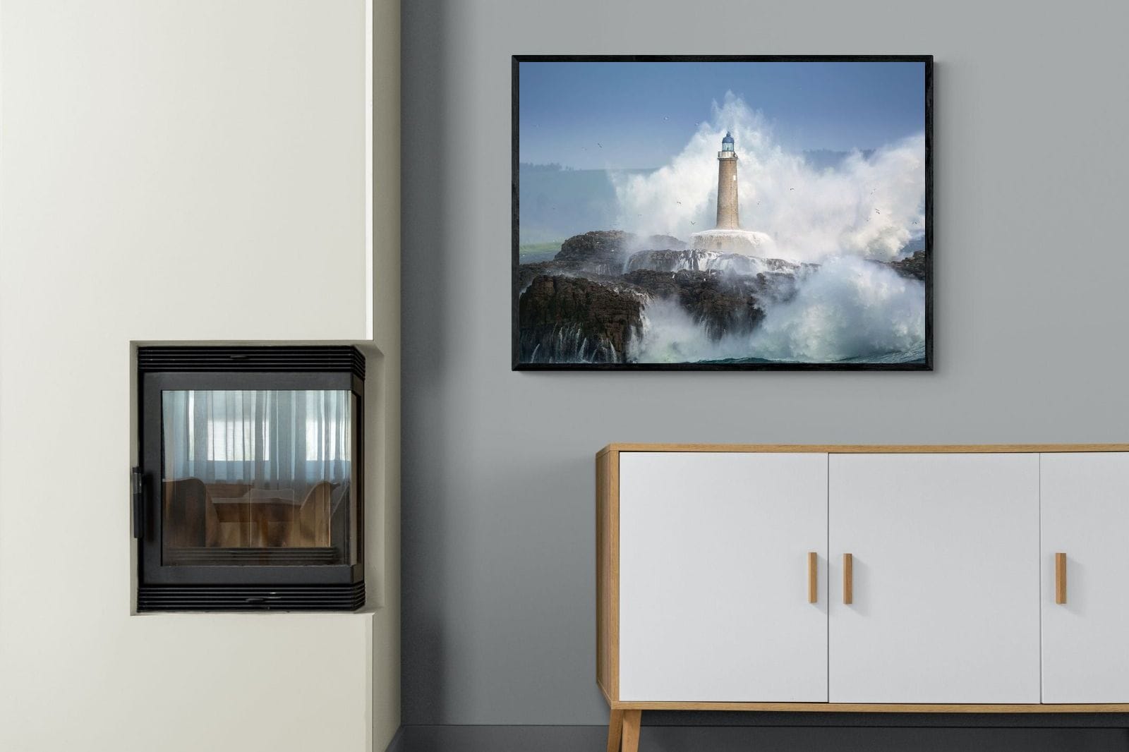 Wild Sea-Wall_Art-100 x 75cm-Mounted Canvas-Black-Pixalot