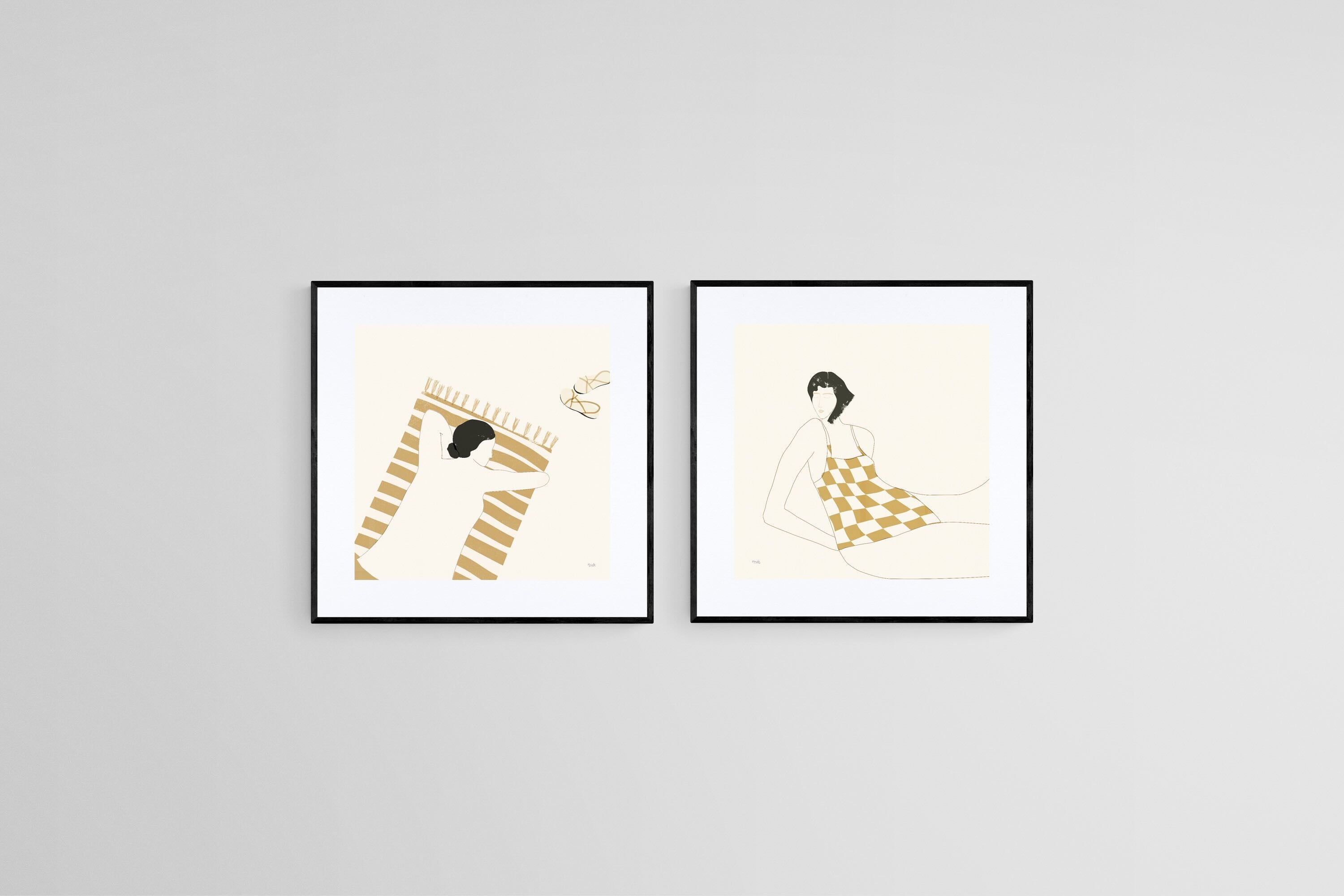 Beach Day-Wall_Art-50 x 50cm (x2)-Framed Print-Black-Pixalot