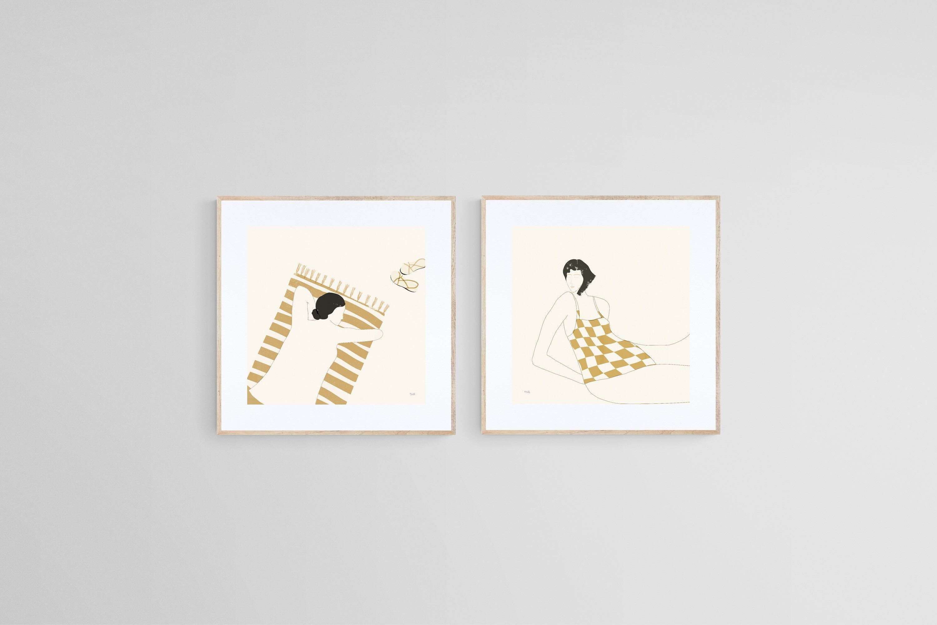 Beach Day-Wall_Art-50 x 50cm (x2)-Framed Print-Wood-Pixalot