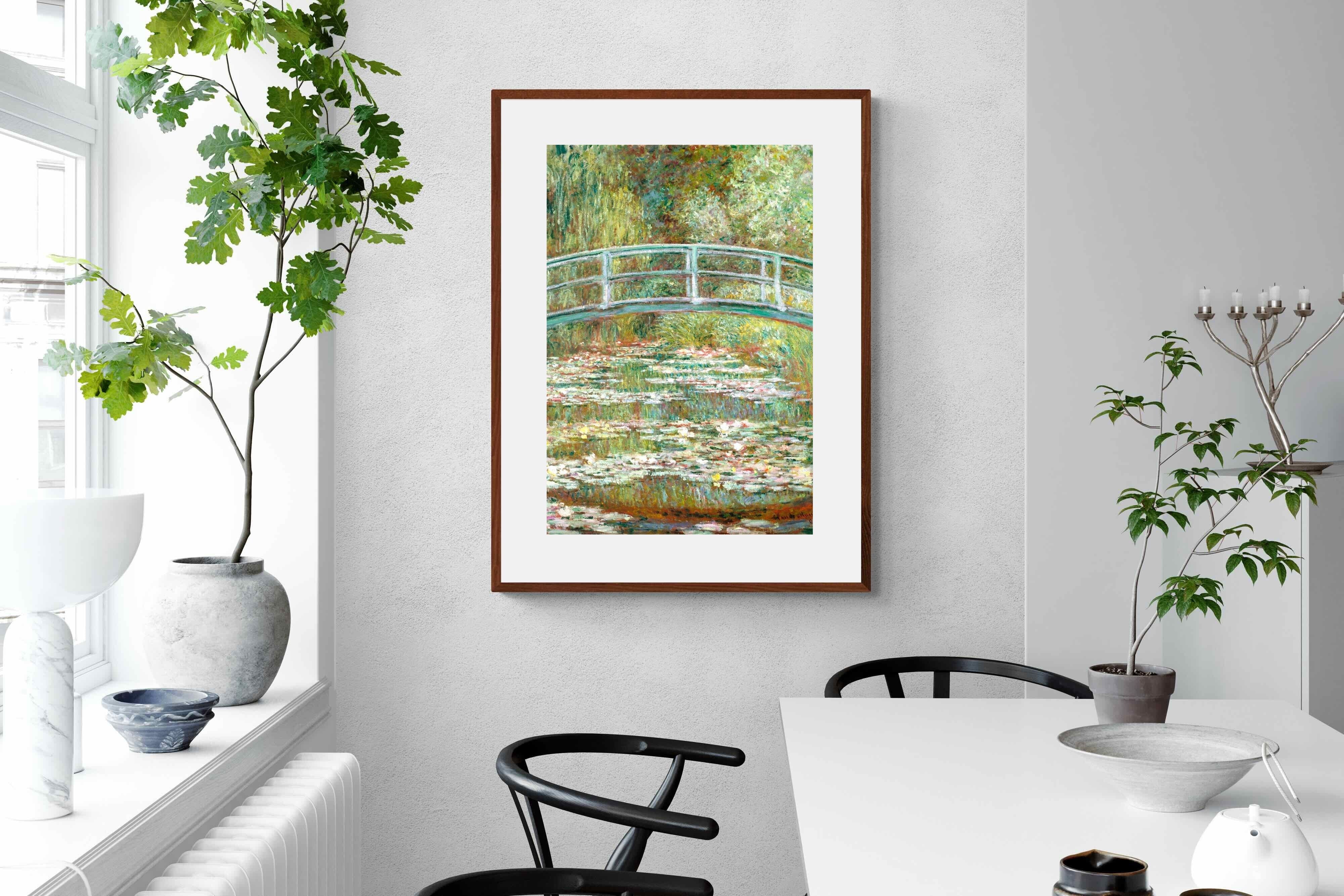 Pixalot Bridge over a Pond of Water Lilies