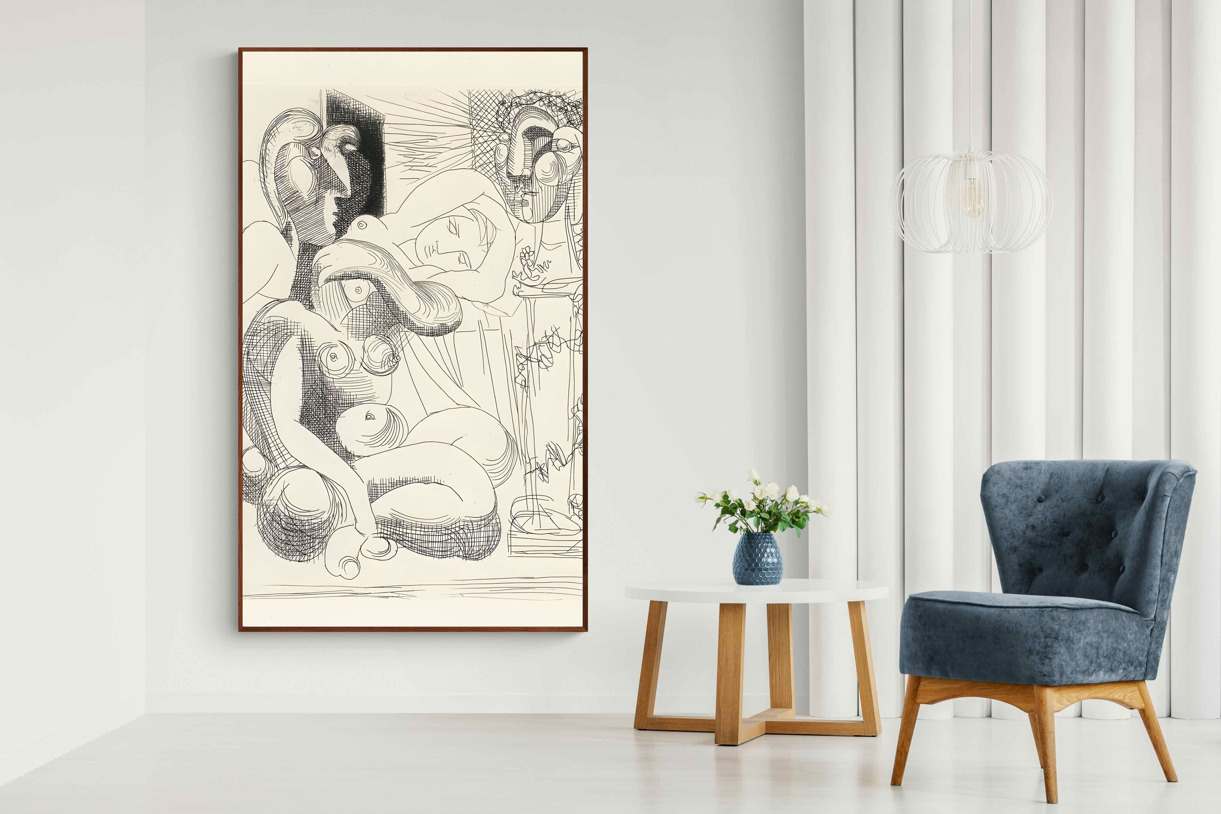 Pixalot Bull, Horse, and Reclining Woman II