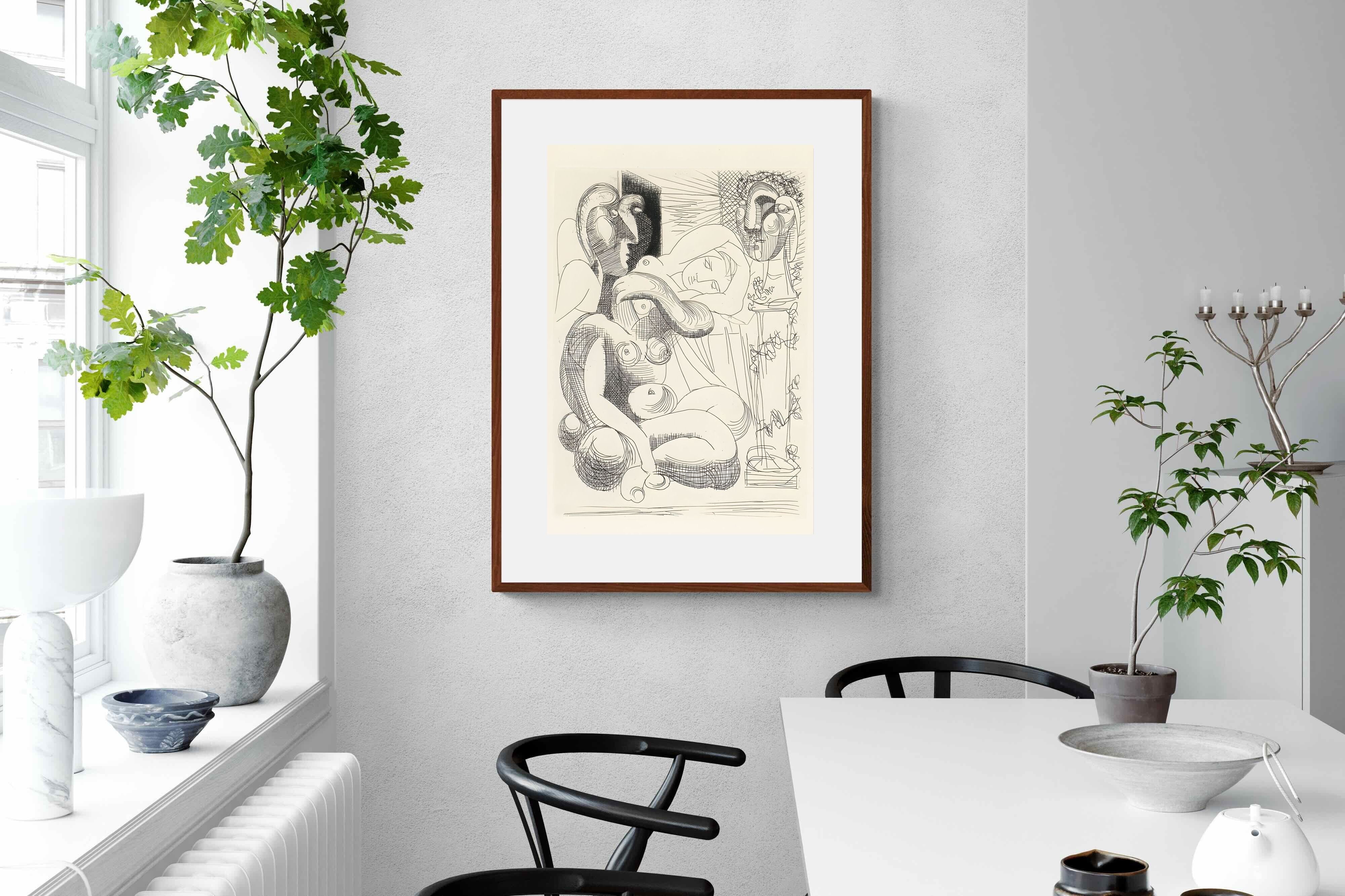 Pixalot Bull, Horse, and Reclining Woman II