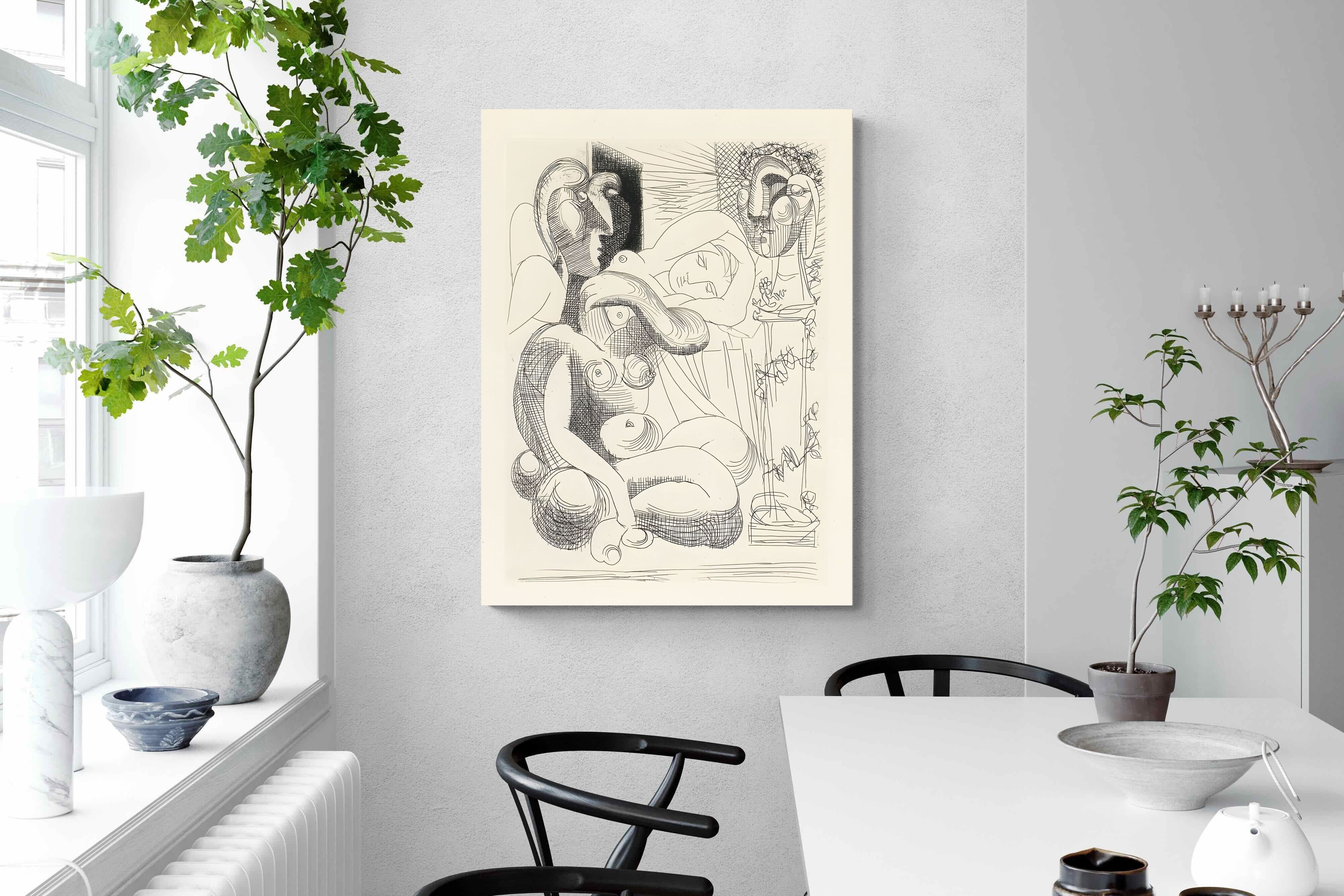 Pixalot Bull, Horse, and Reclining Woman II