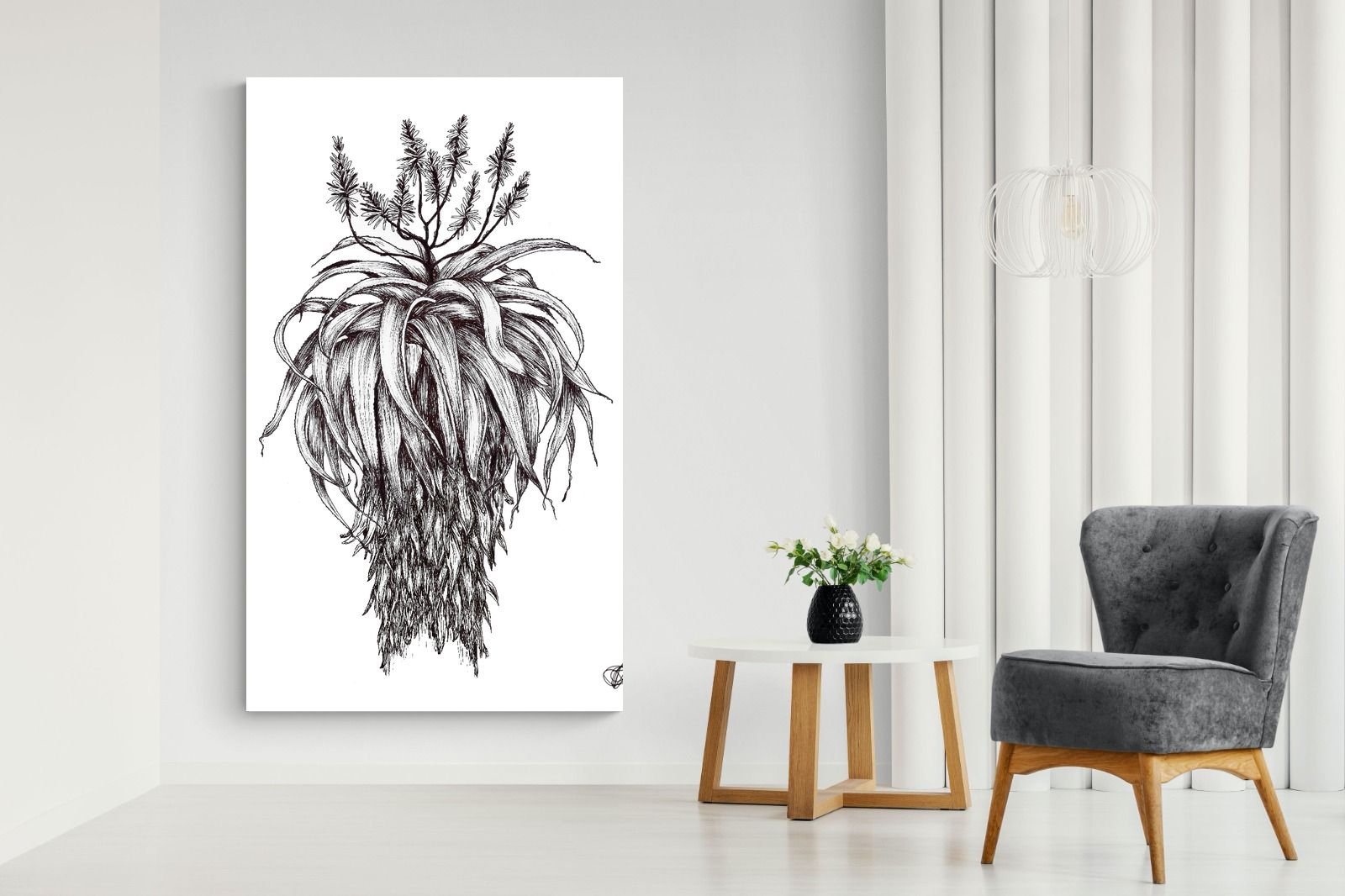 Pixalot Full Flowering Aloe Illustration