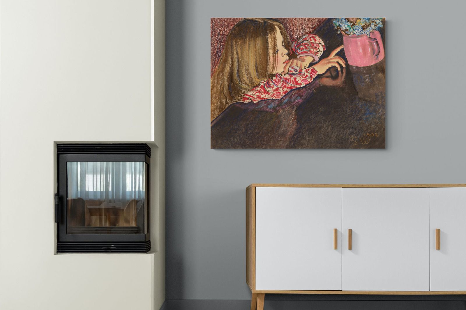 Pixalot Girl with a Vase of Flowers