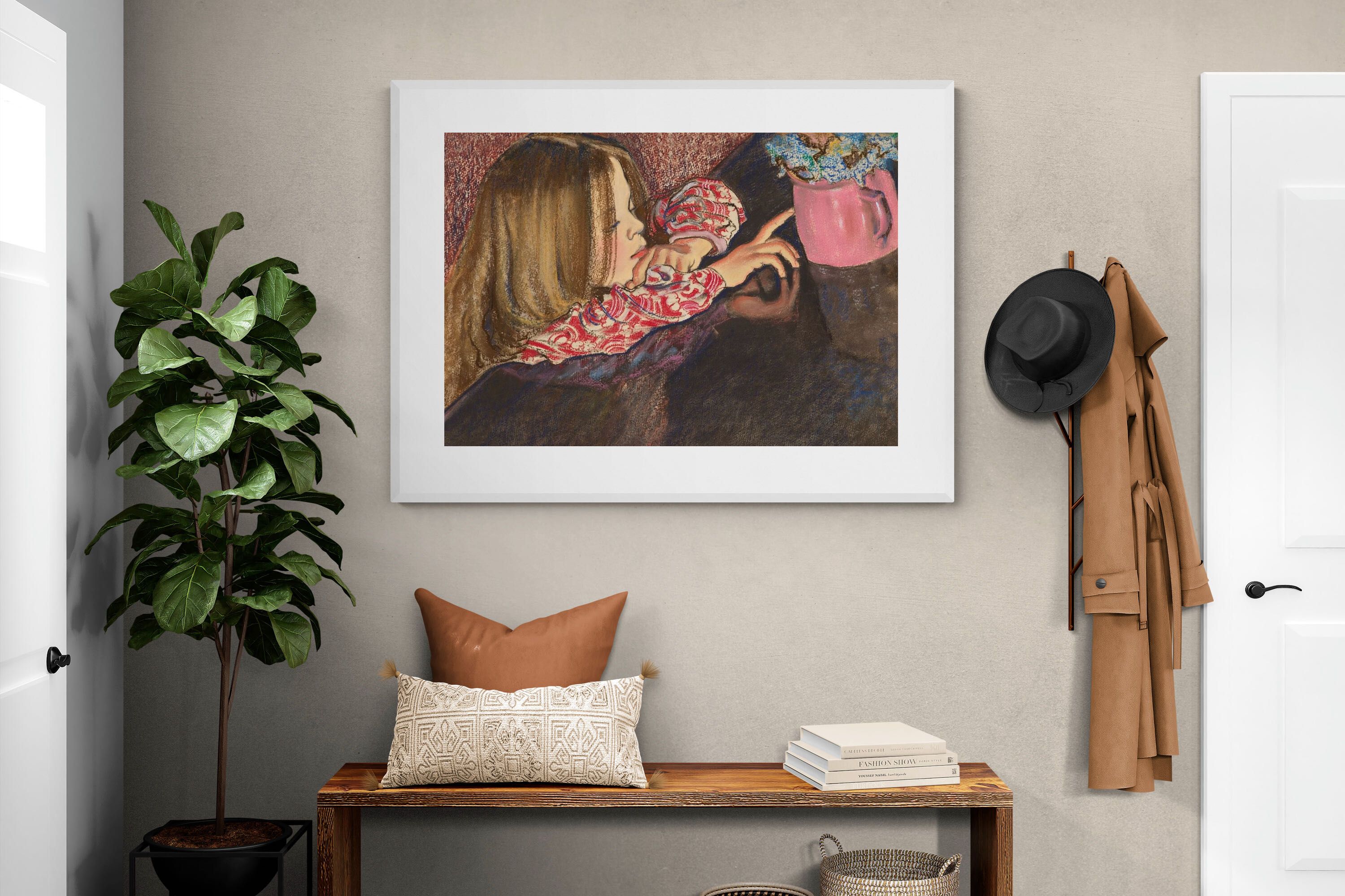 Pixalot Girl with a Vase of Flowers