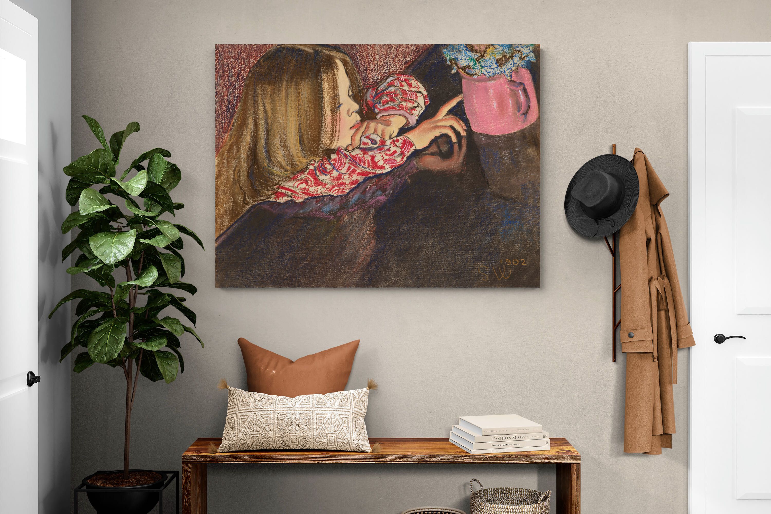 Pixalot Girl with a Vase of Flowers