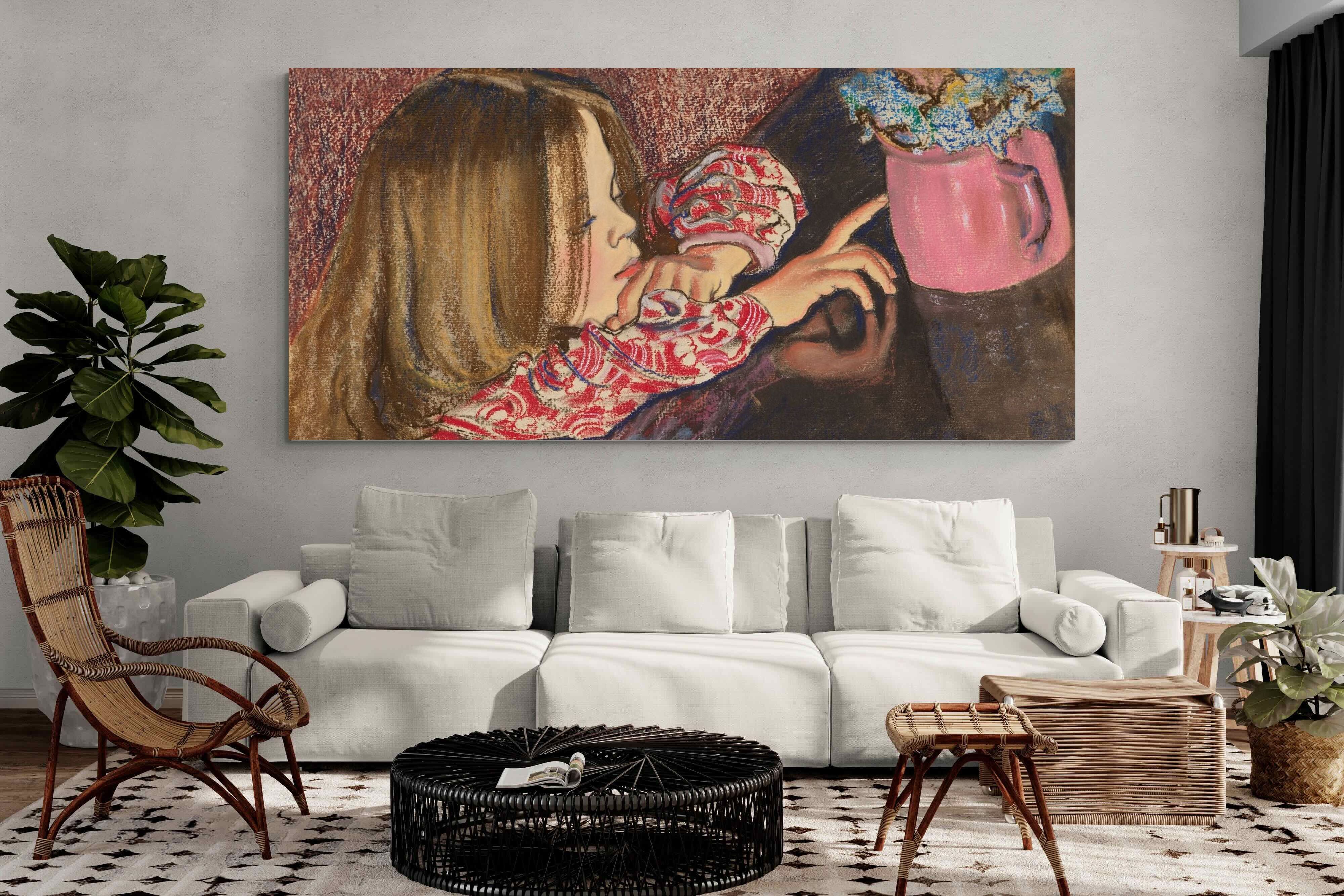 Pixalot Girl with a Vase of Flowers