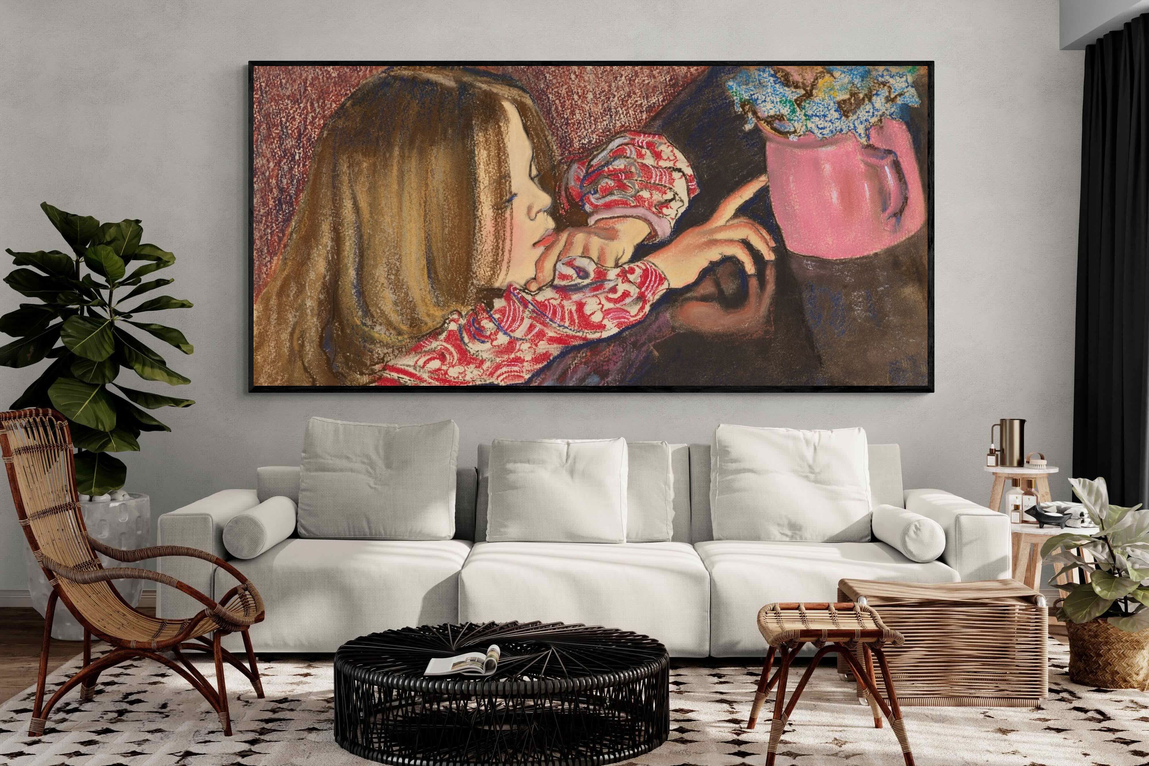 Pixalot Girl with a Vase of Flowers