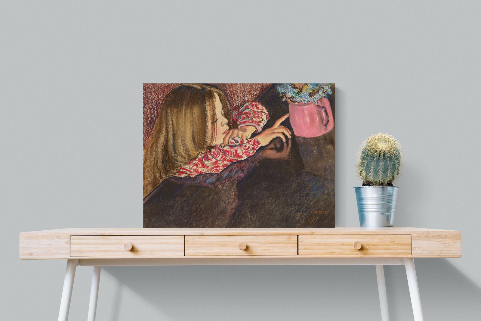 Pixalot Girl with a Vase of Flowers