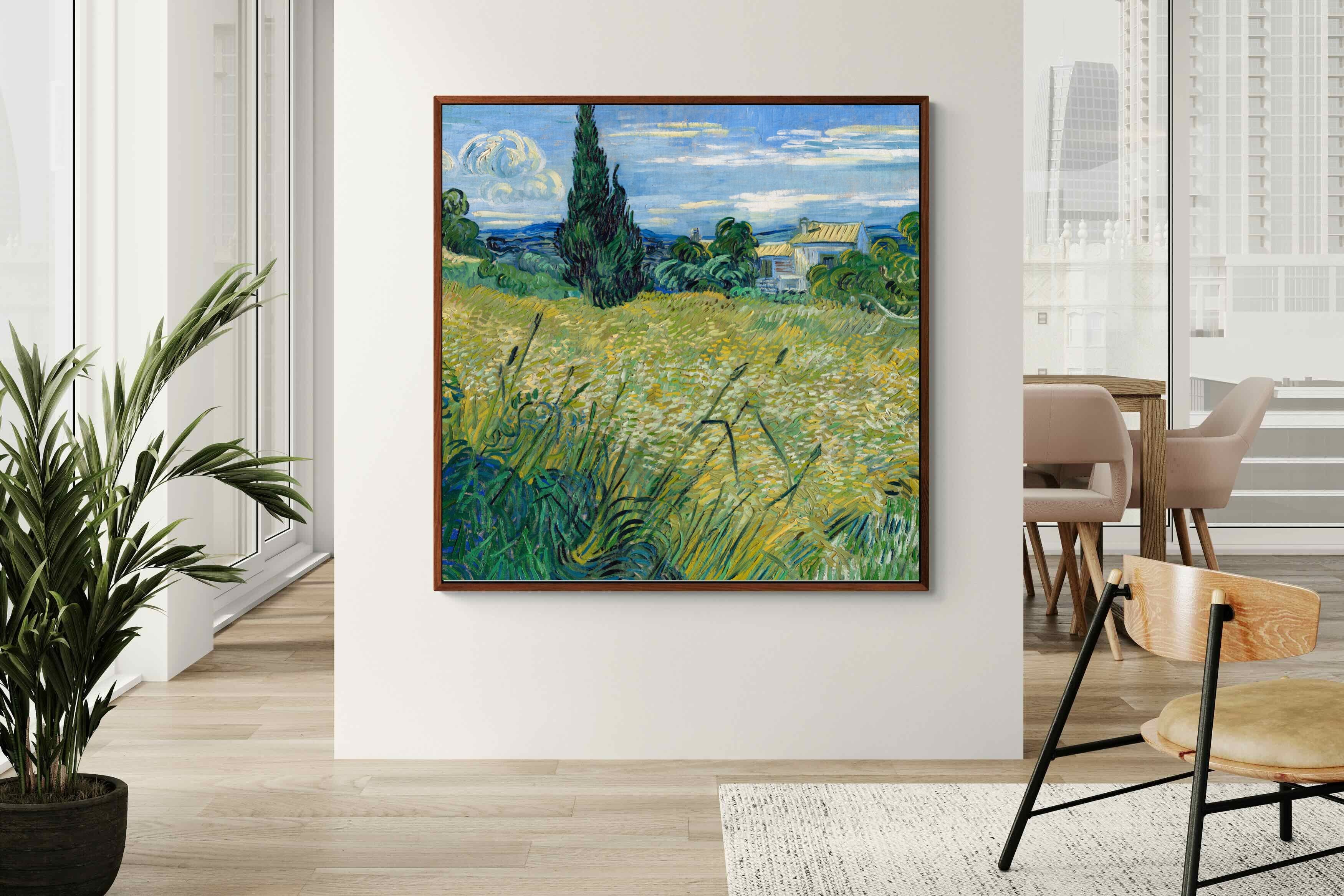 Pixalot Green Wheat Field with Cypress