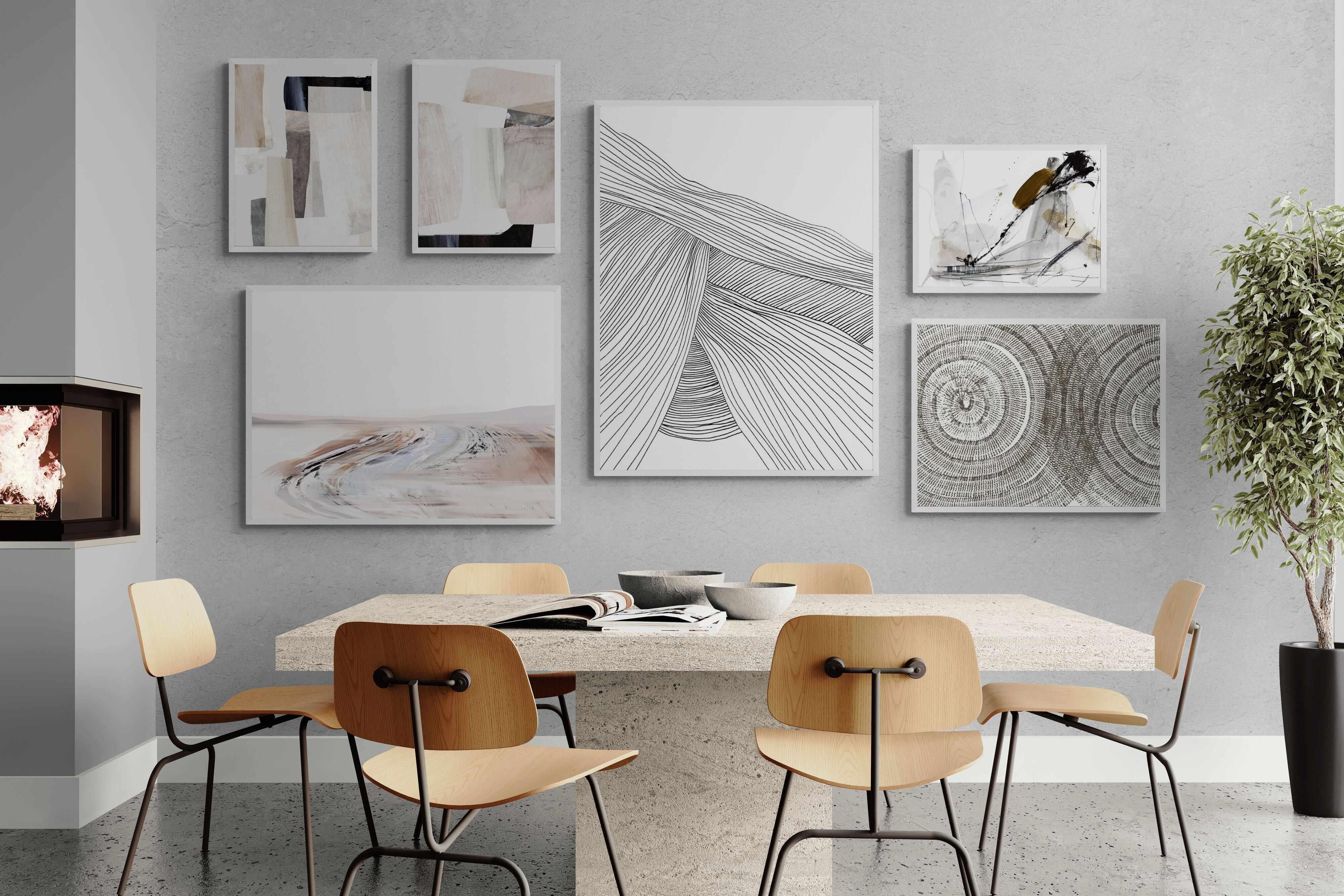 Hobday "Tranquil" Gallery Wall Set-Wall_Art-Mounted Canvas-White-Pixalot