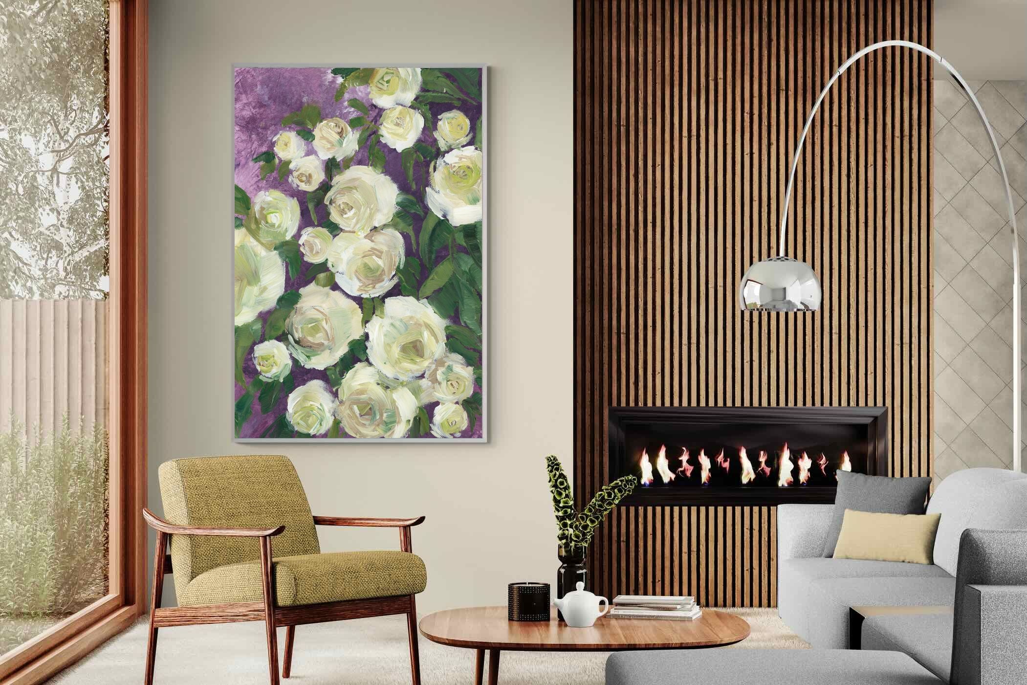 Pixalot Ivory Blooms on Plum