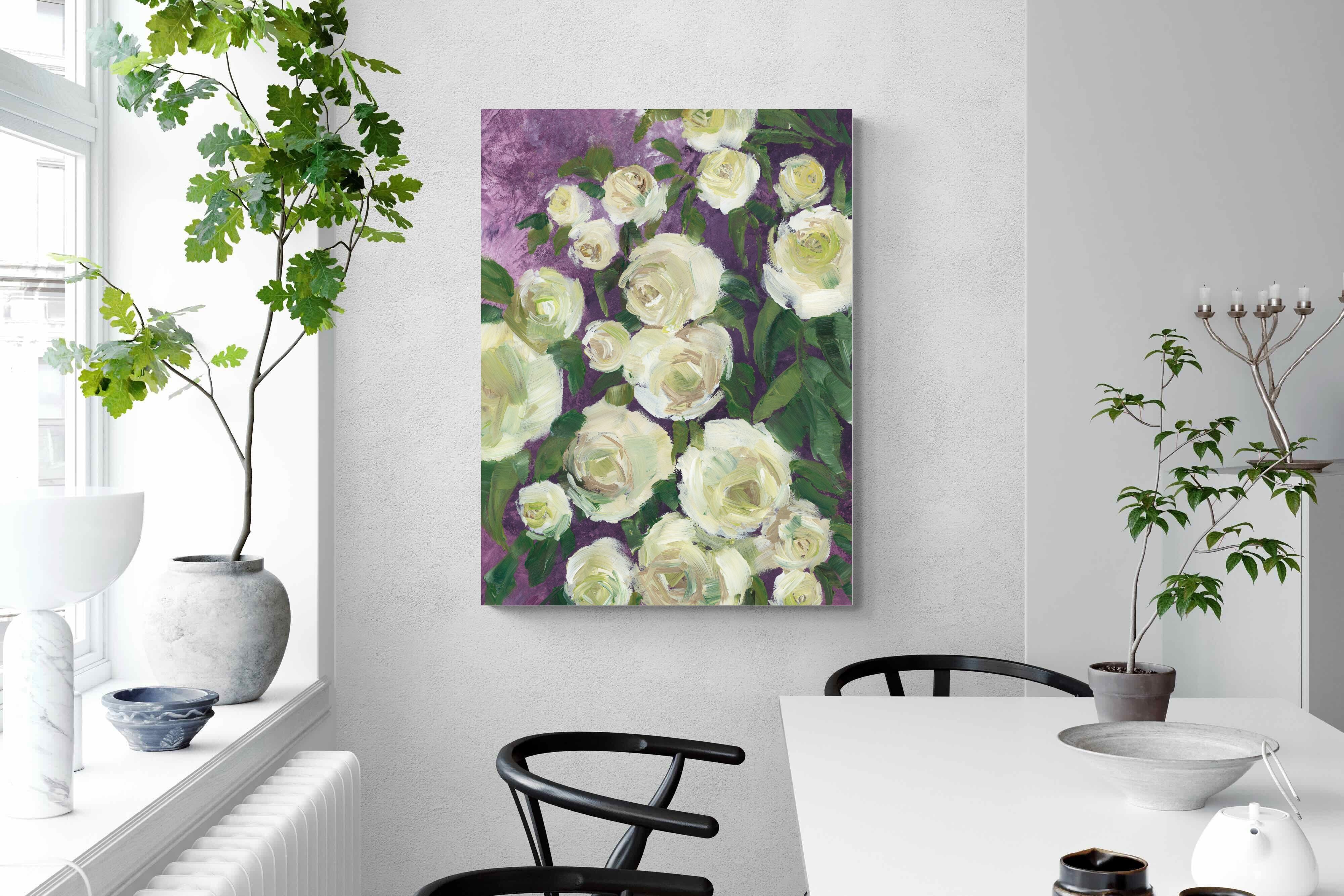 Pixalot Ivory Blooms on Plum