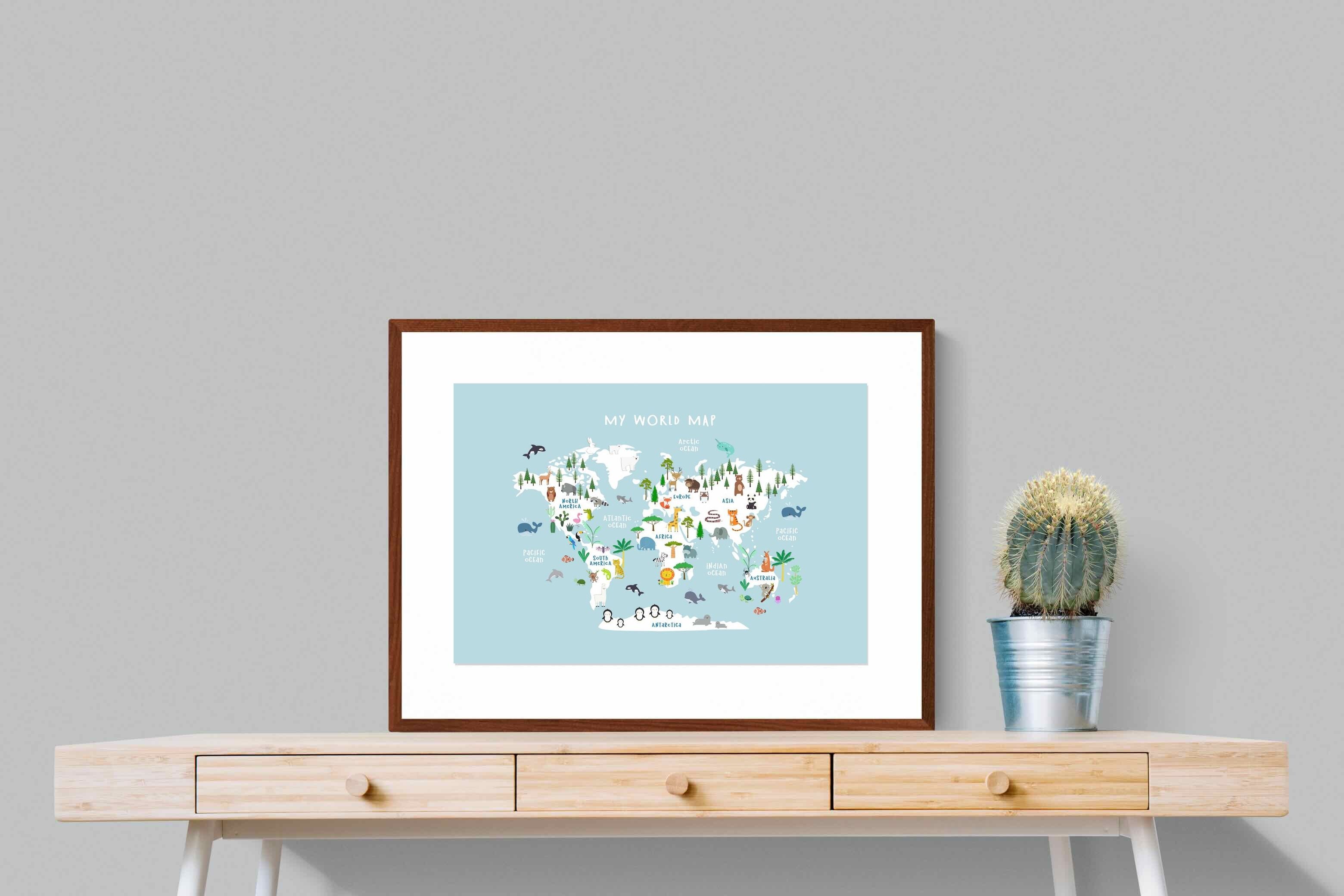 Pixalot Kids World Map (Blue)