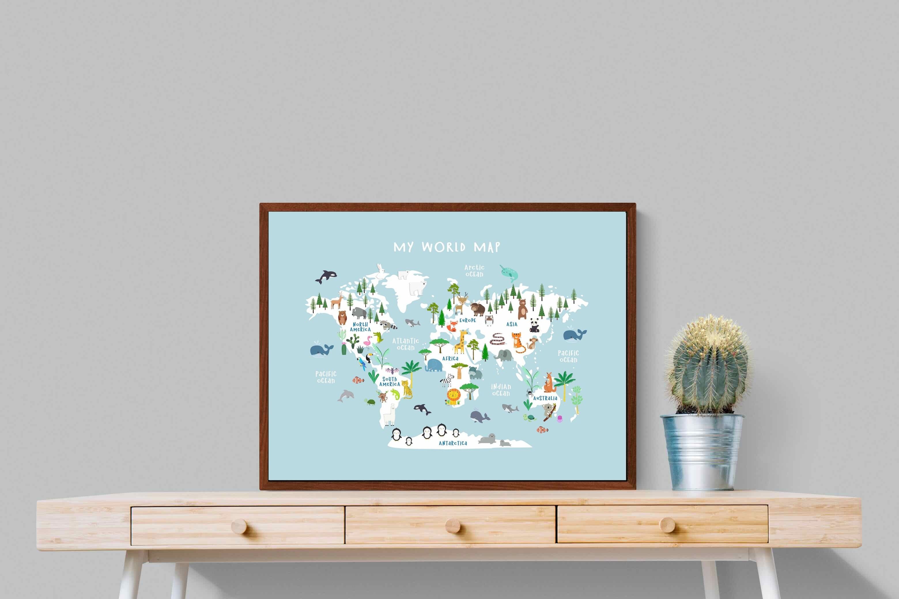 Pixalot Kids World Map (Blue)