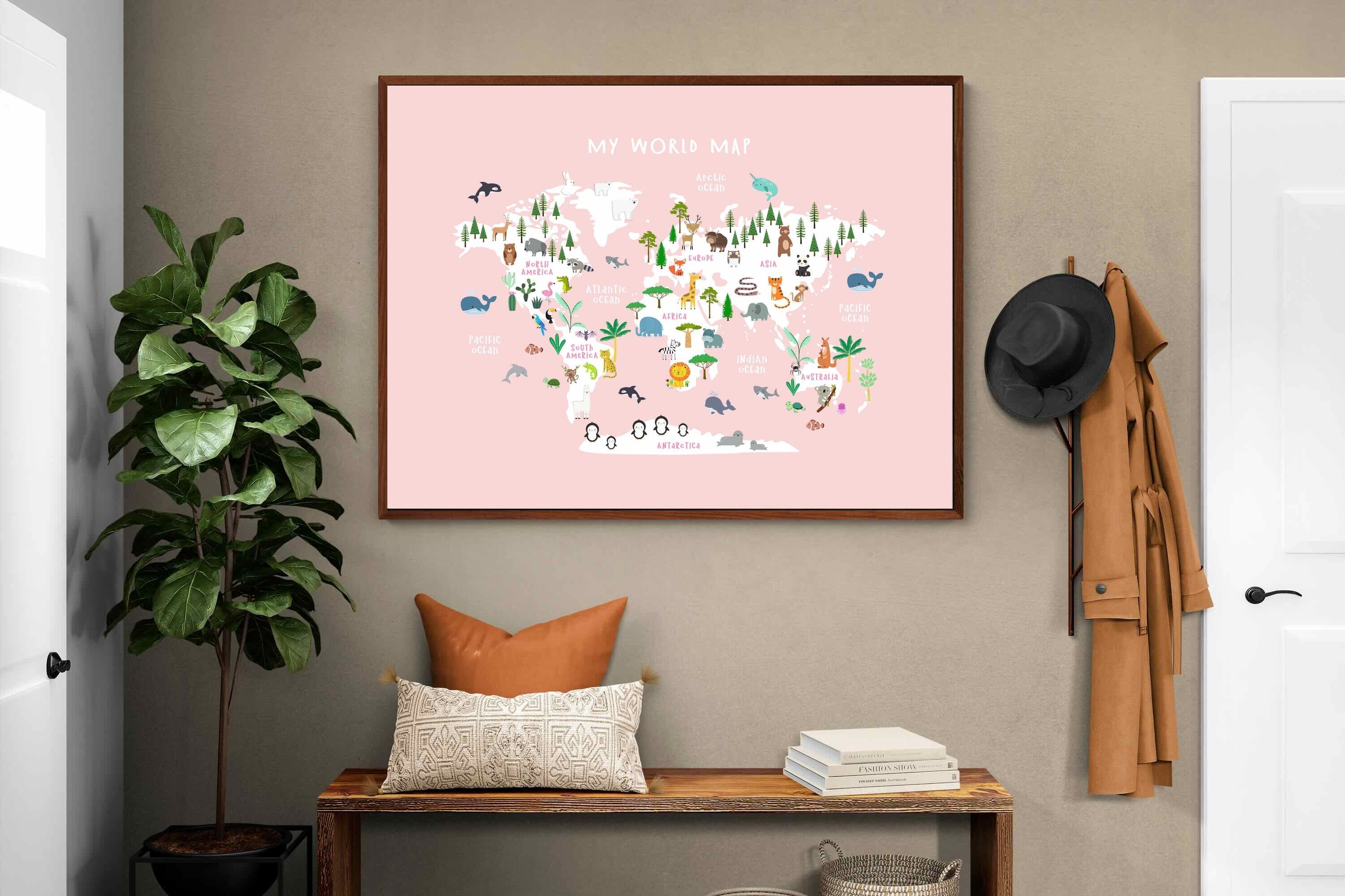 Pixalot Kids World Map (Pink)