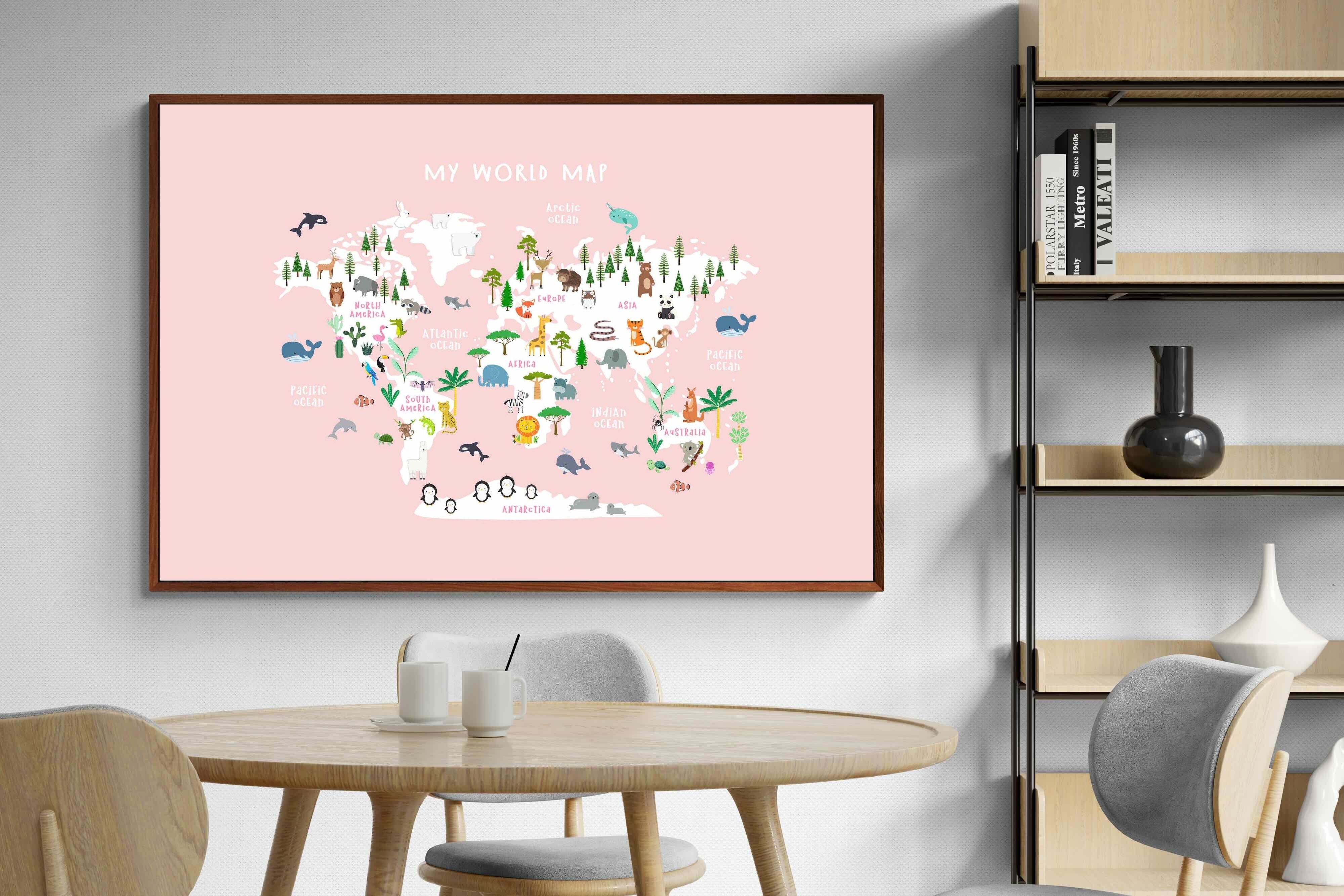 Pixalot Kids World Map (Pink)