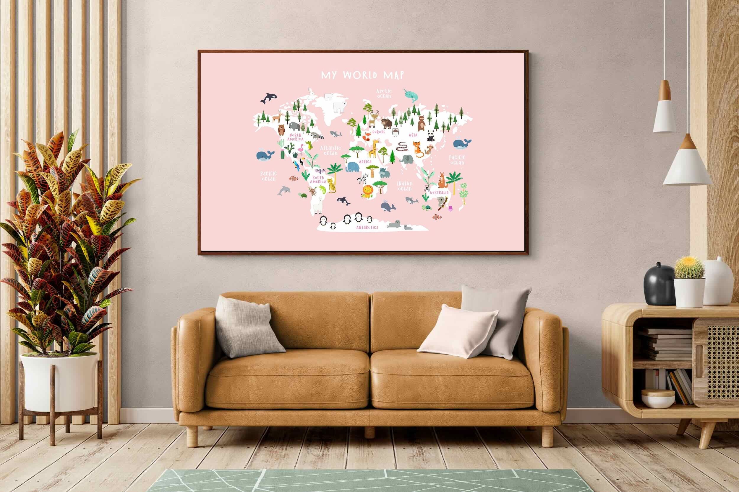 Pixalot Kids World Map (Pink)