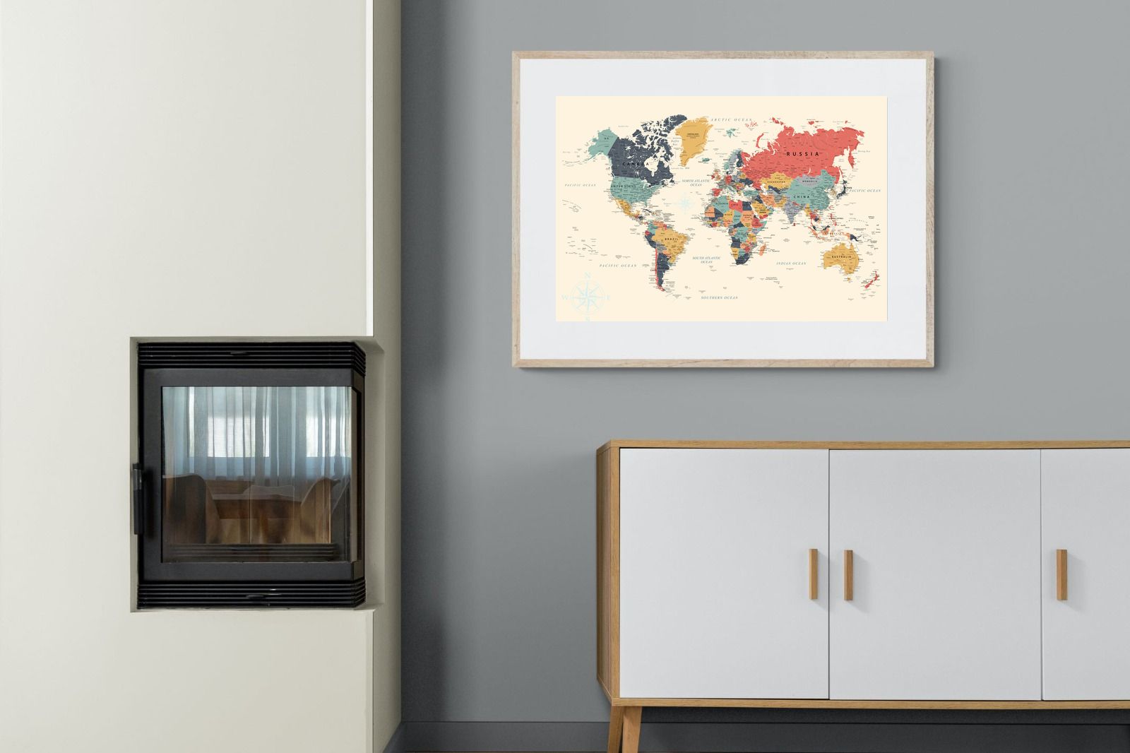 Pixalot Muted Tones World Map