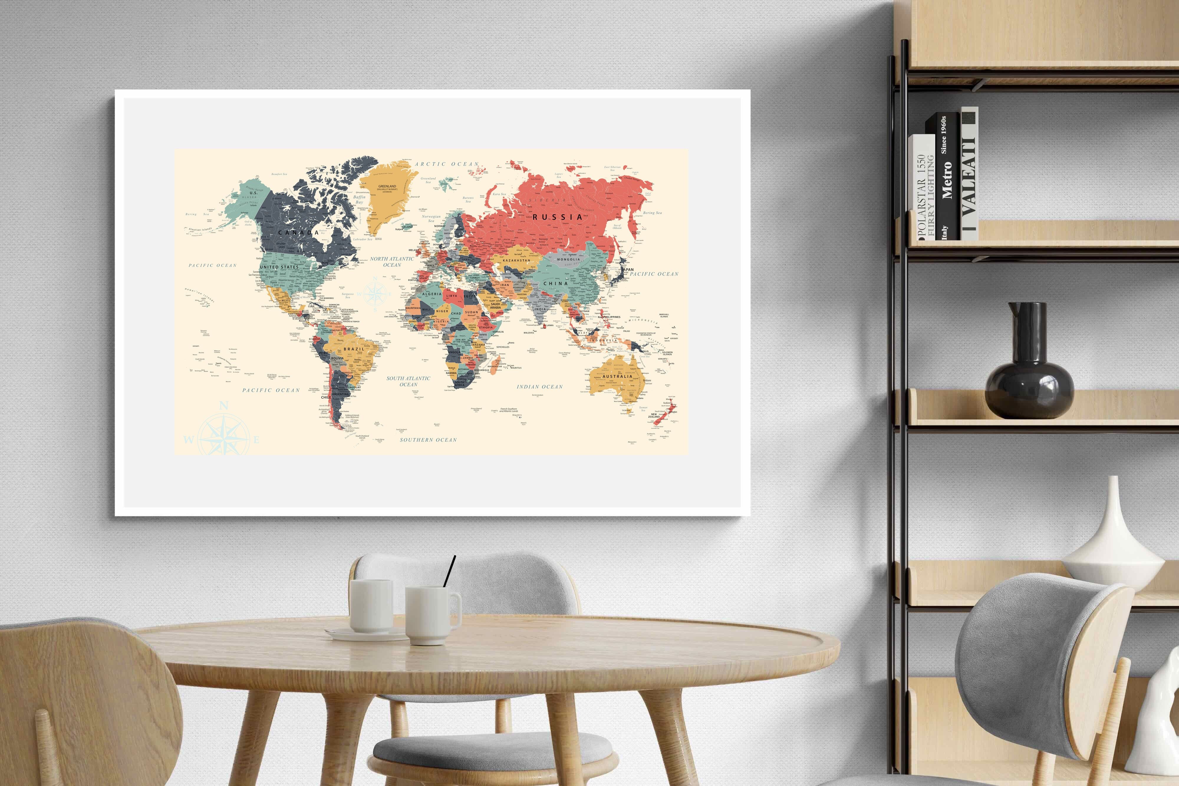 Pixalot Muted Tones World Map