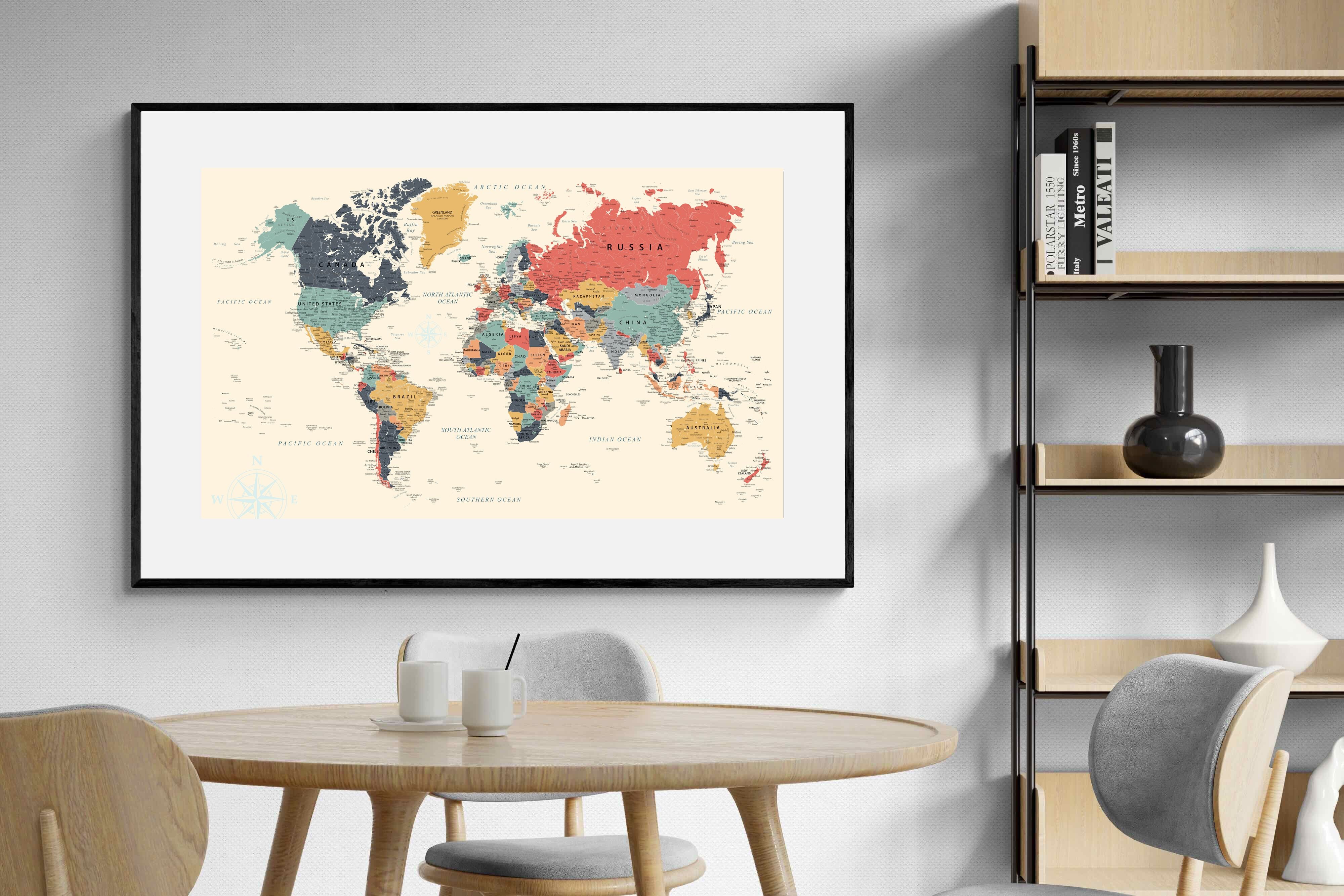 Pixalot Muted Tones World Map