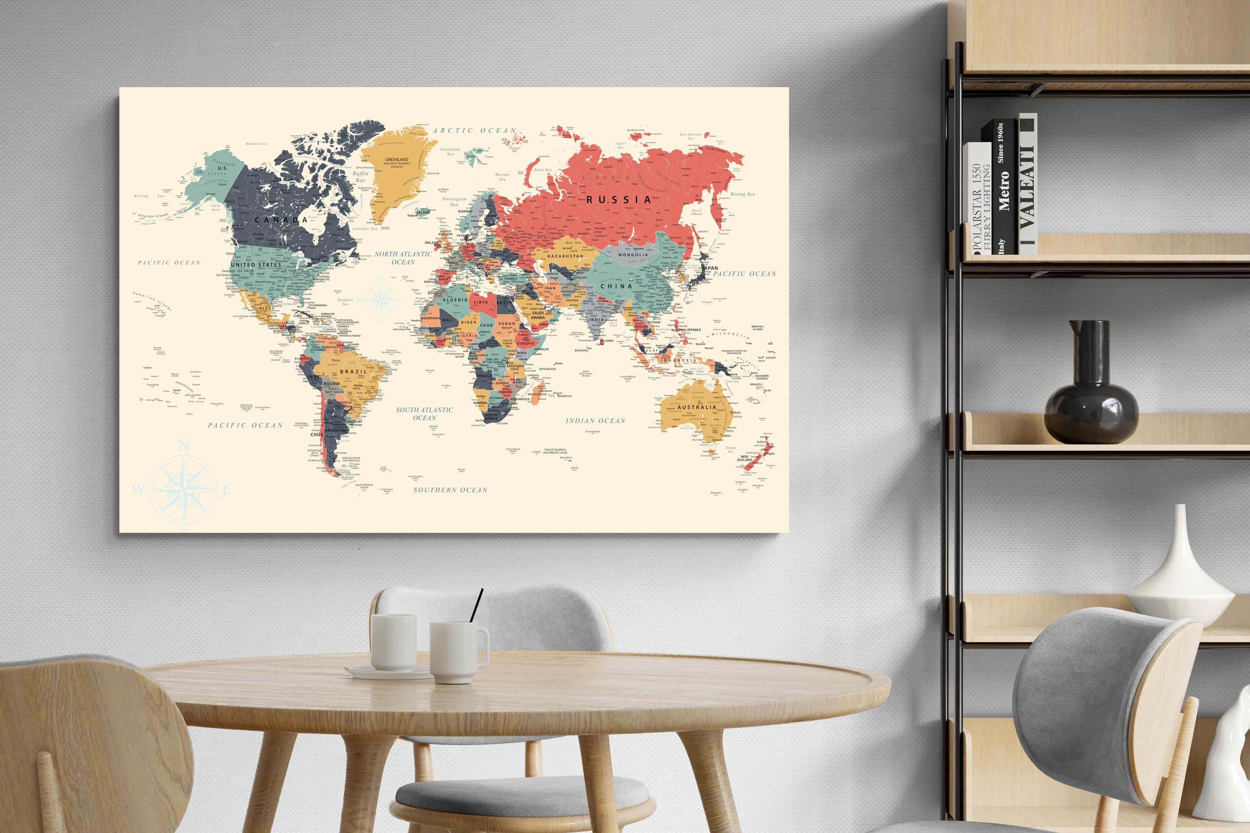 Pixalot Muted Tones World Map