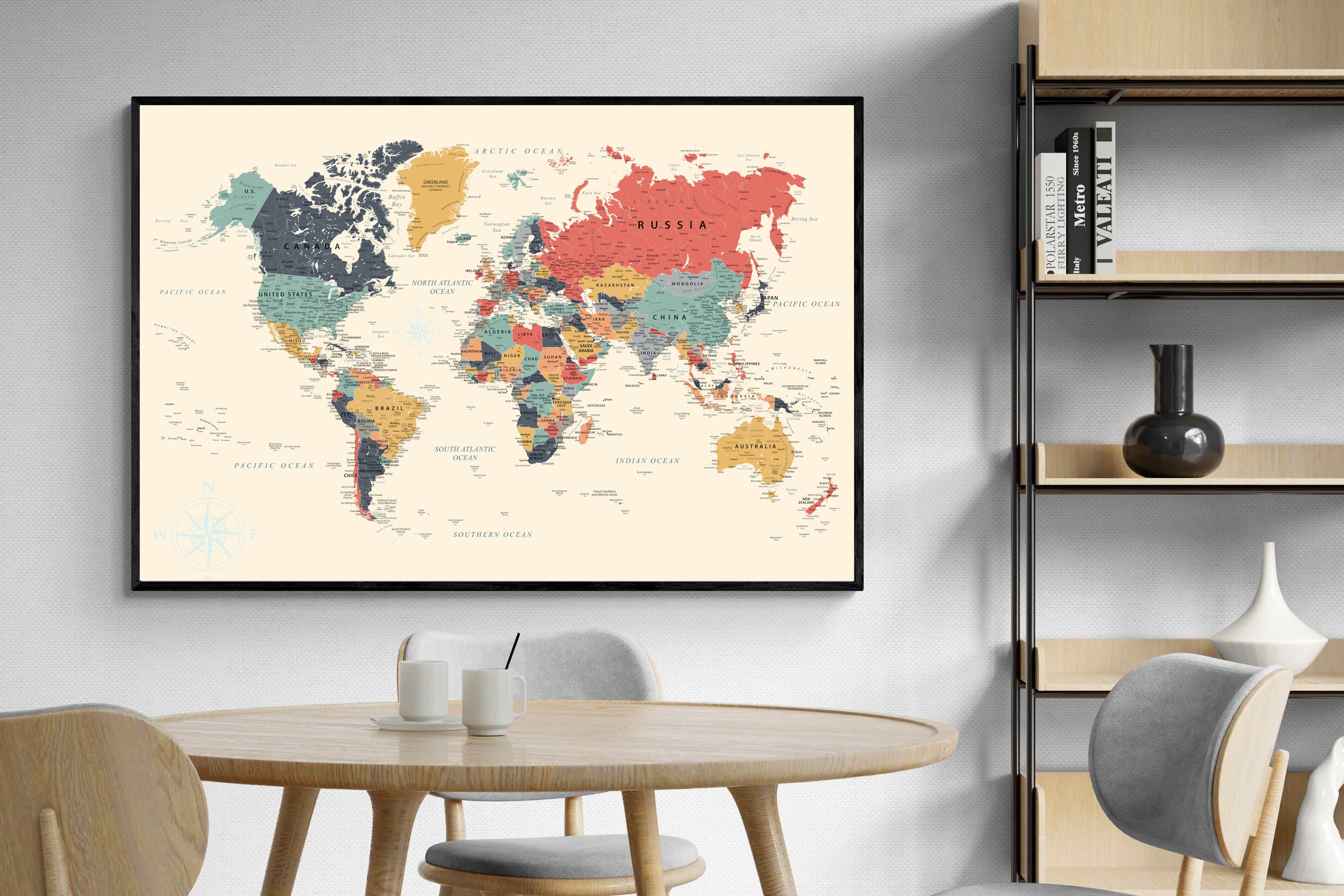 Pixalot Muted Tones World Map