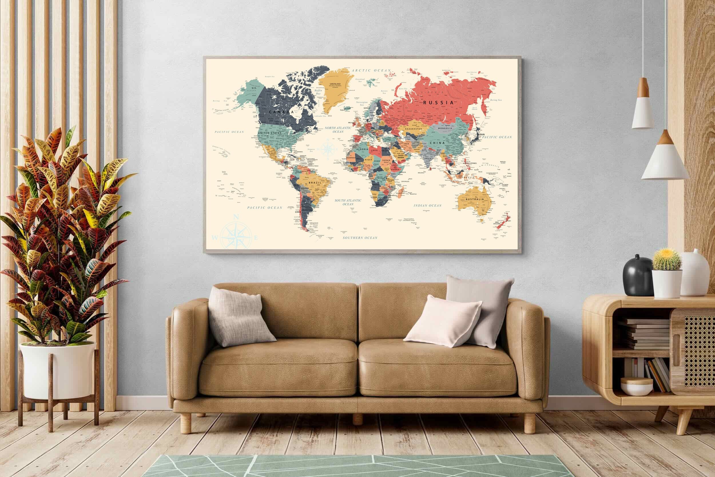 Pixalot Muted Tones World Map