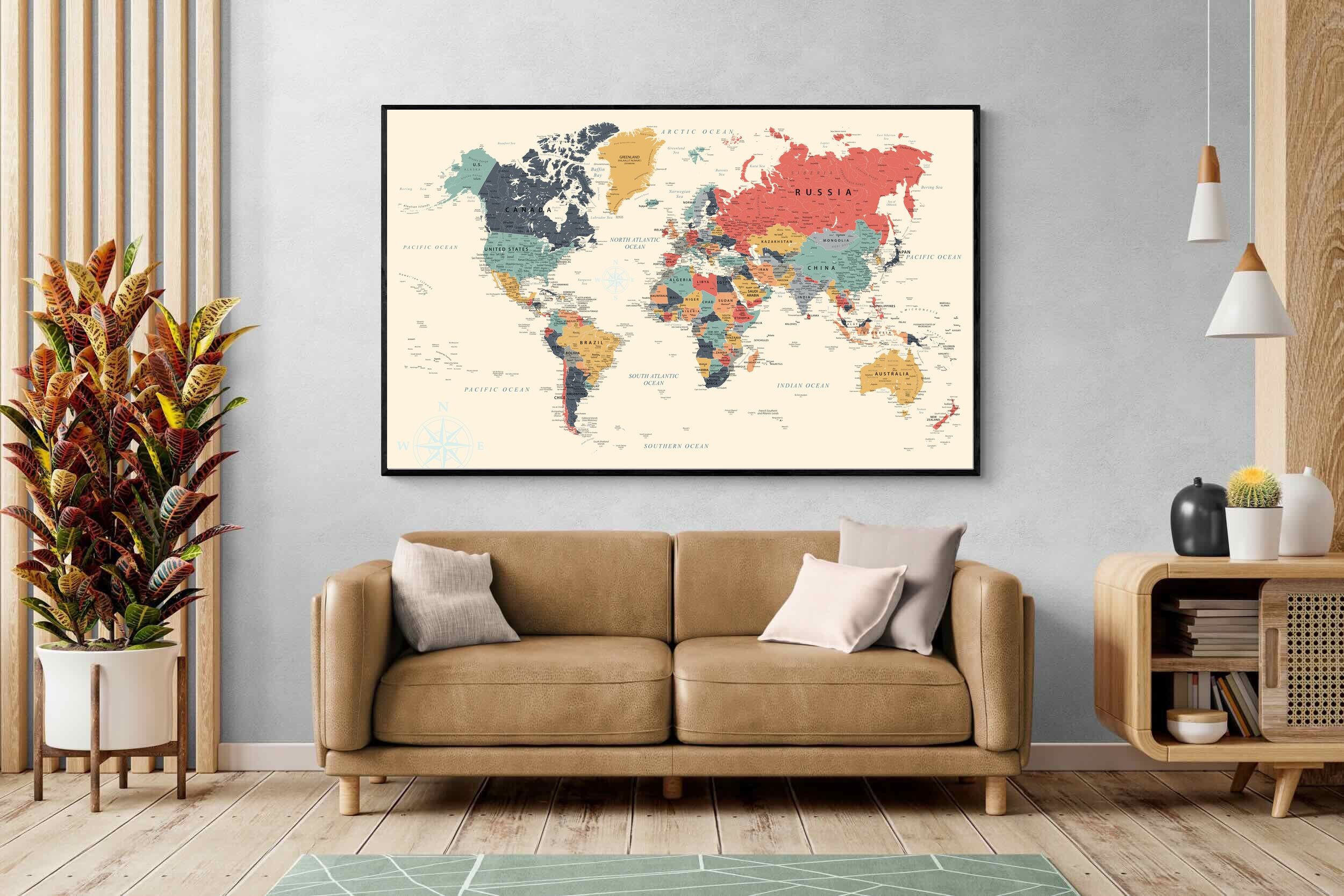 Pixalot Muted Tones World Map