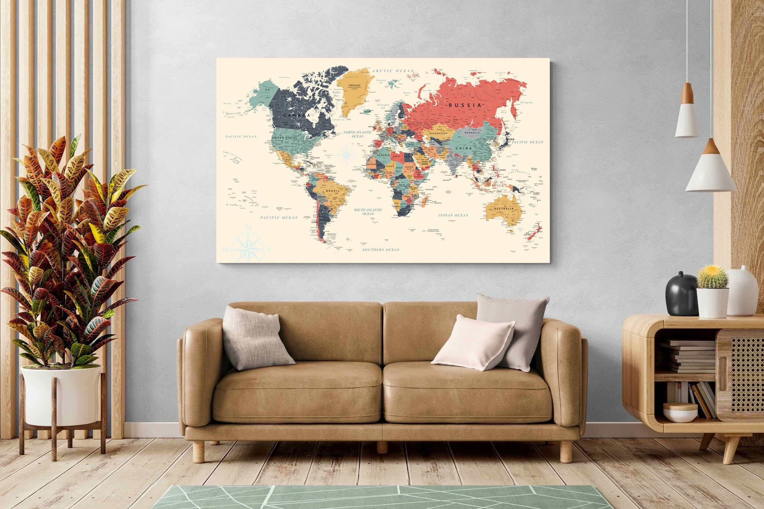 Pixalot Muted Tones World Map