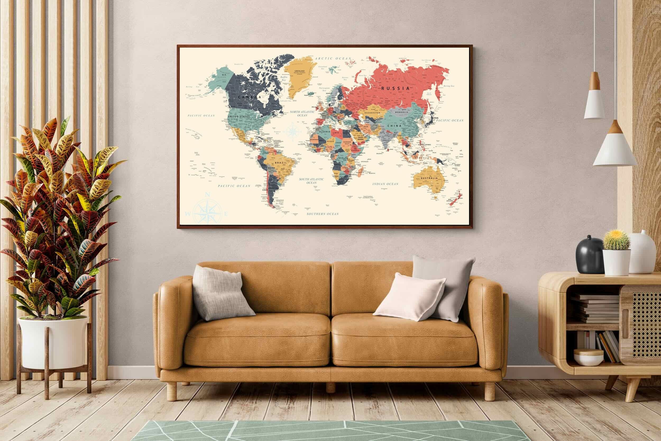 Pixalot Muted Tones World Map