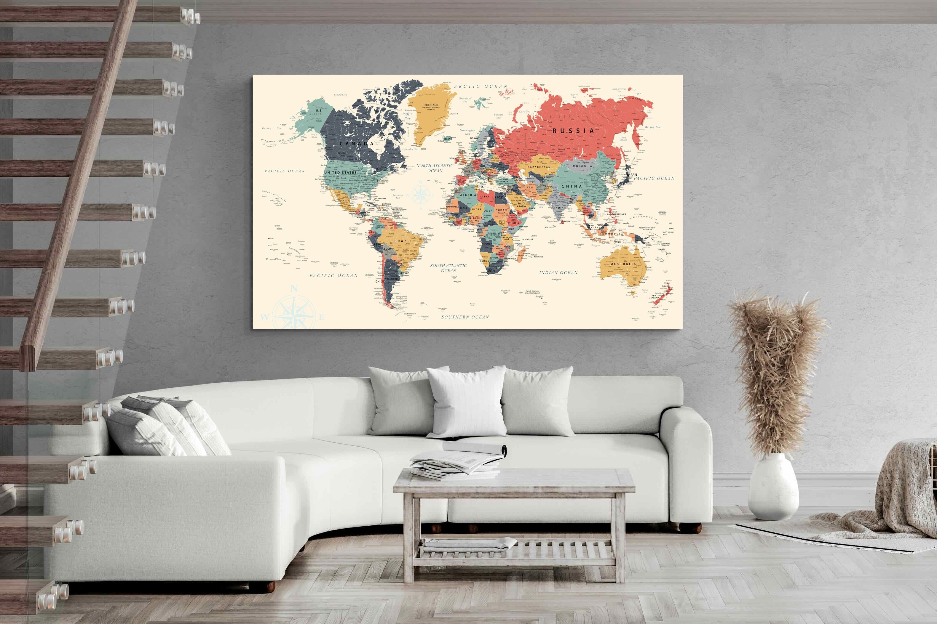 Pixalot Muted Tones World Map