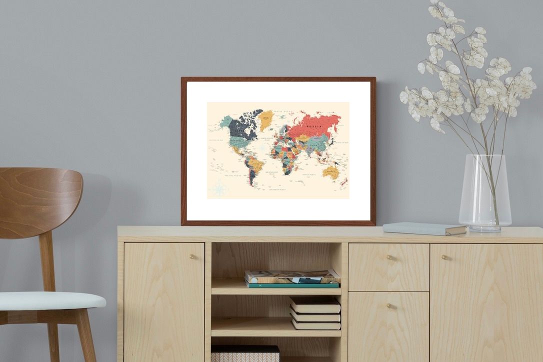 Pixalot Muted Tones World Map