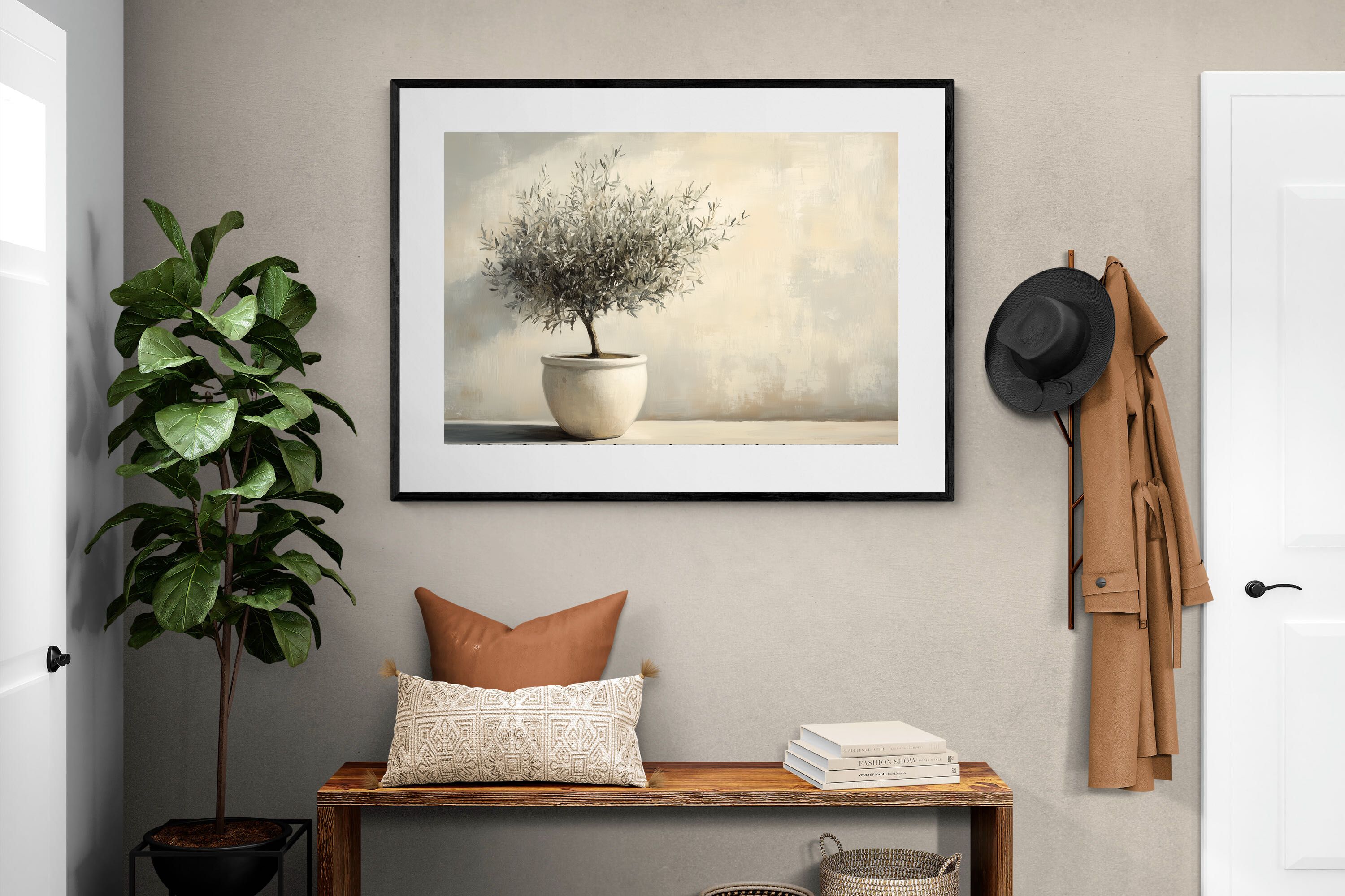 Pixalot Olive Tree in White Pot