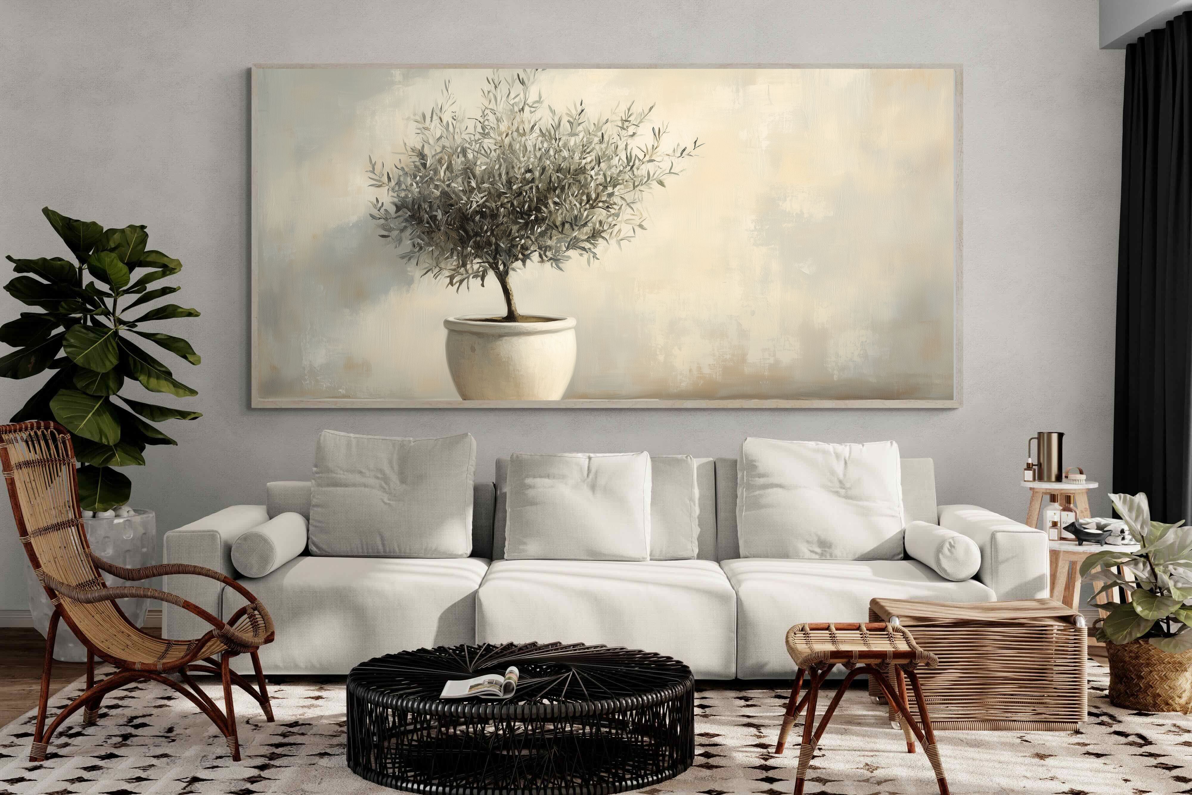 Pixalot Olive Tree in White Pot