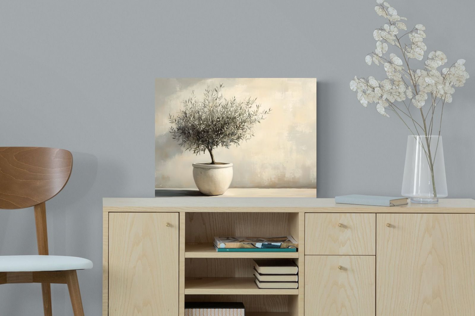 Pixalot Olive Tree in White Pot