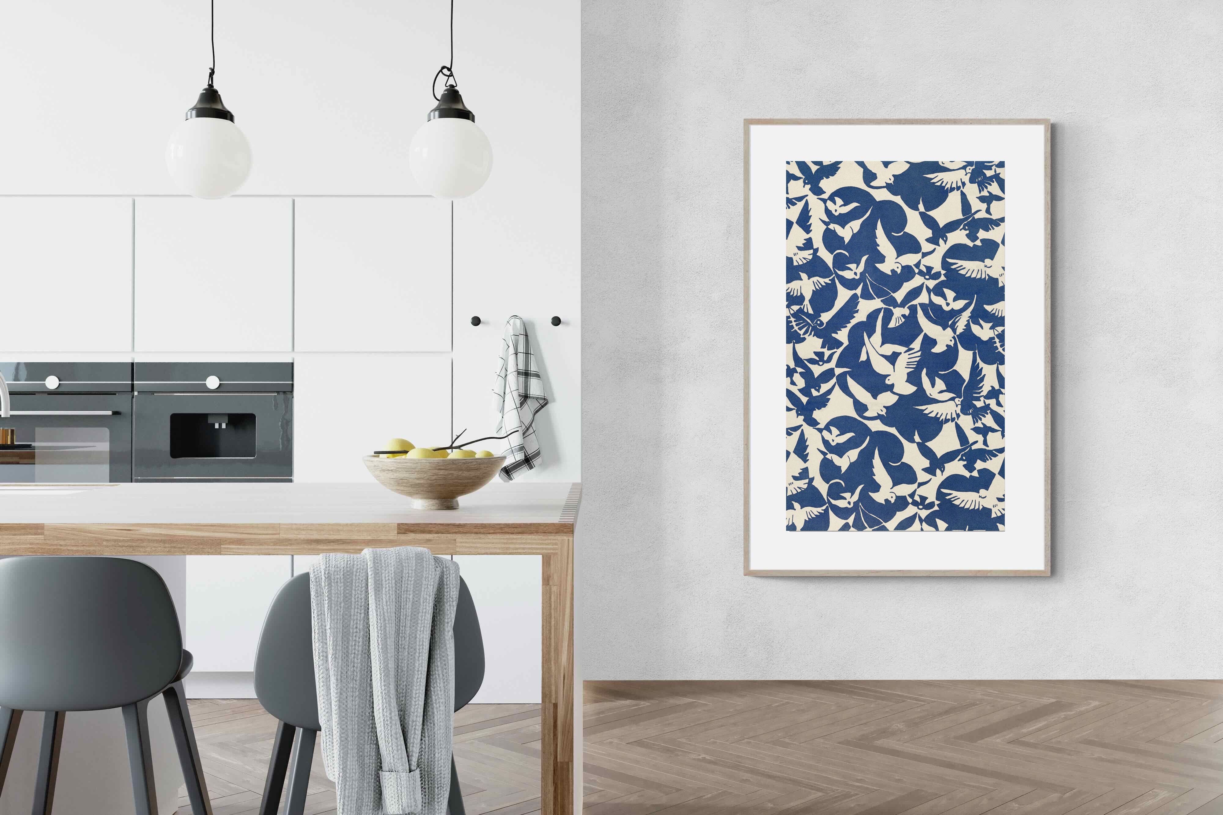 Pixalot Pigeons in White & Blue