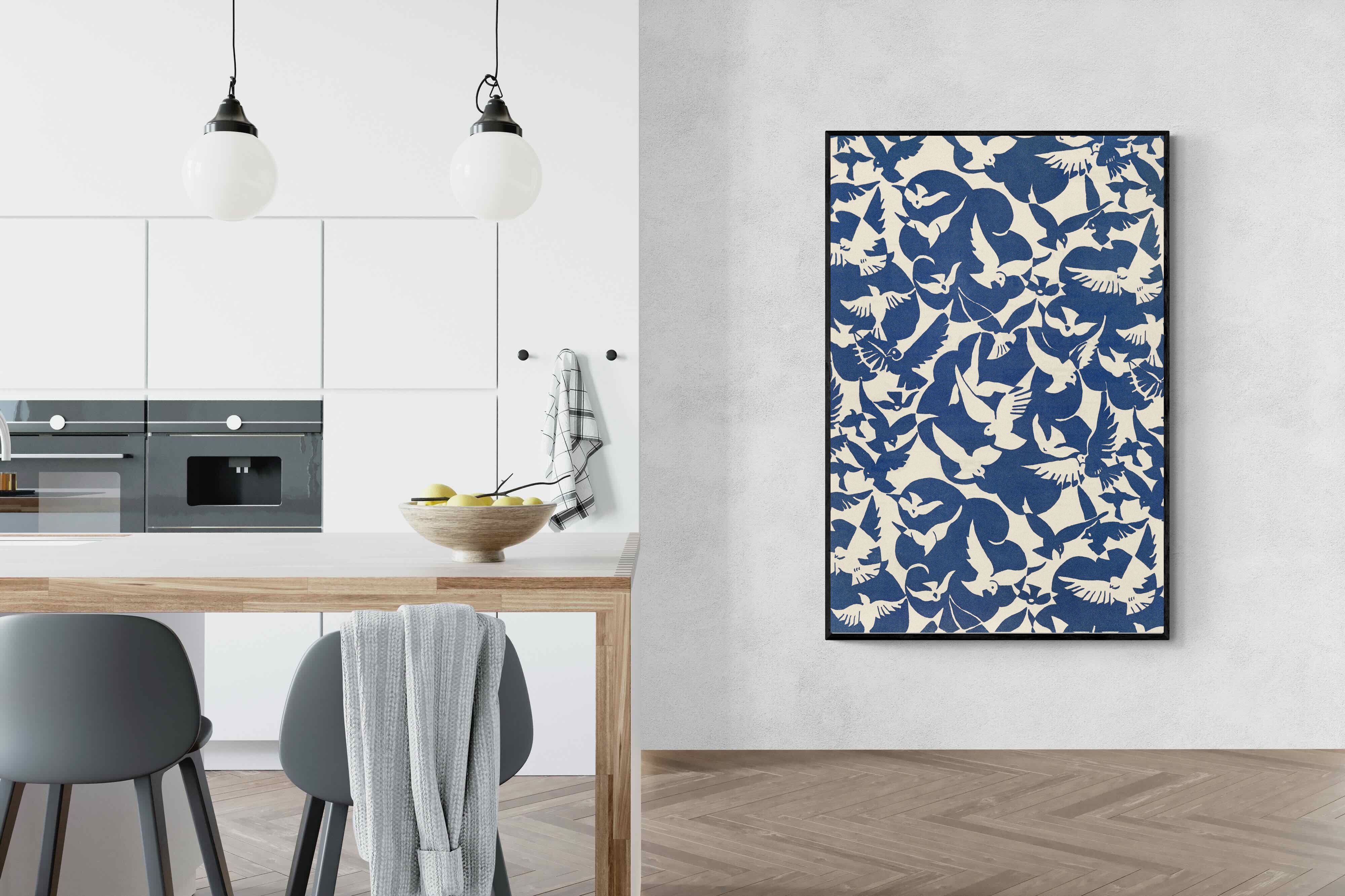 Pixalot Pigeons in White & Blue