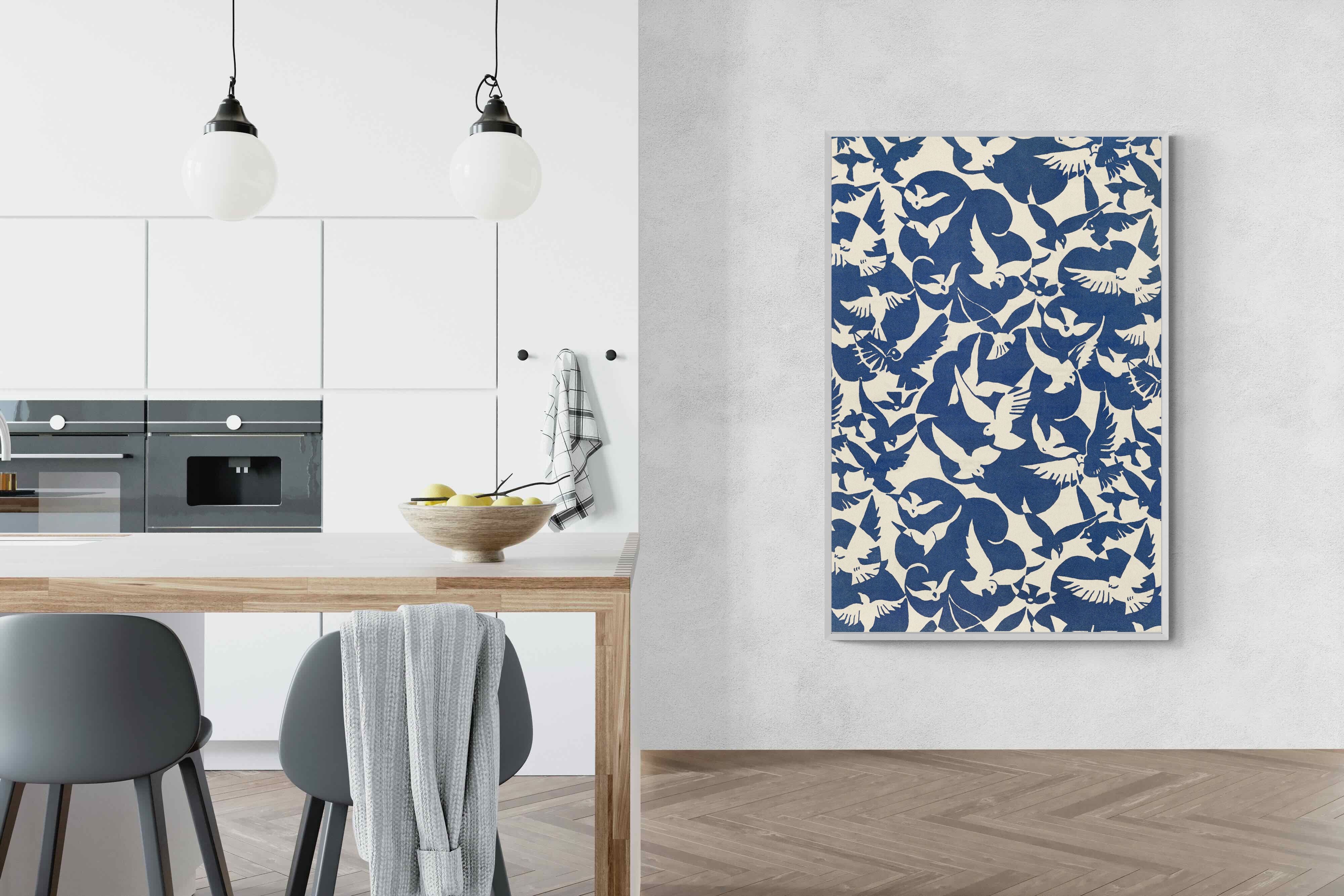 Pixalot Pigeons in White & Blue