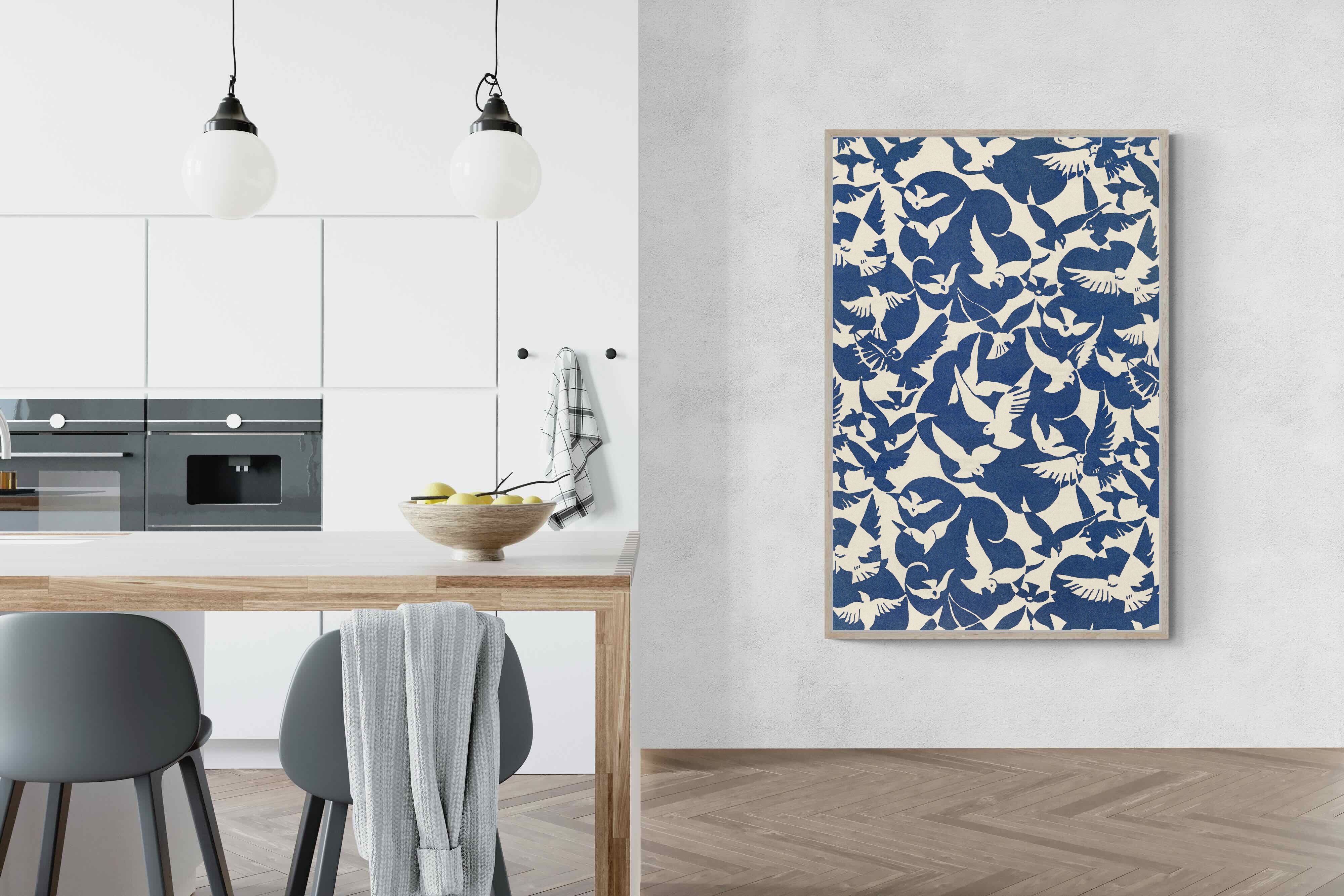 Pixalot Pigeons in White & Blue