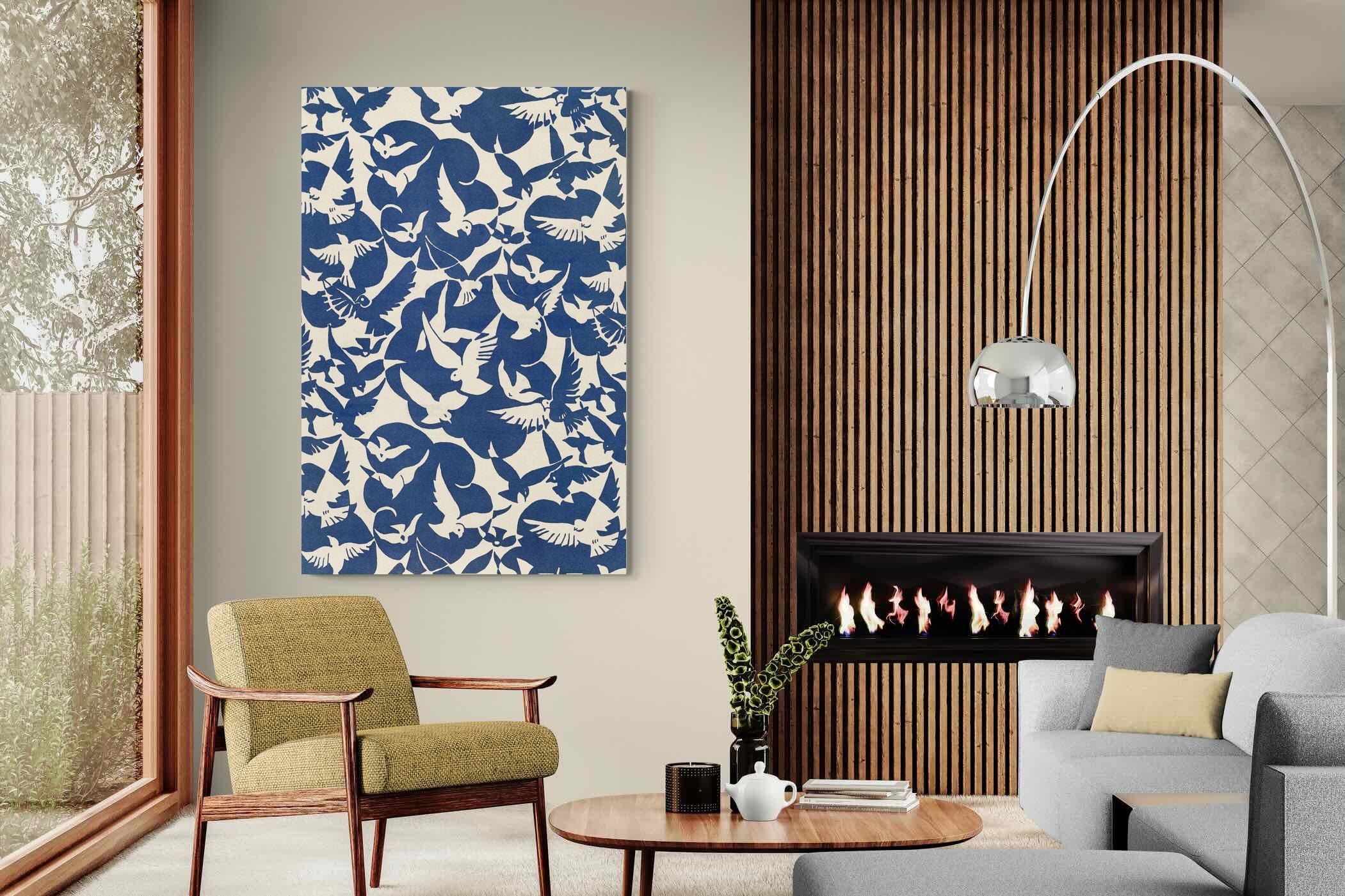 Pixalot Pigeons in White & Blue