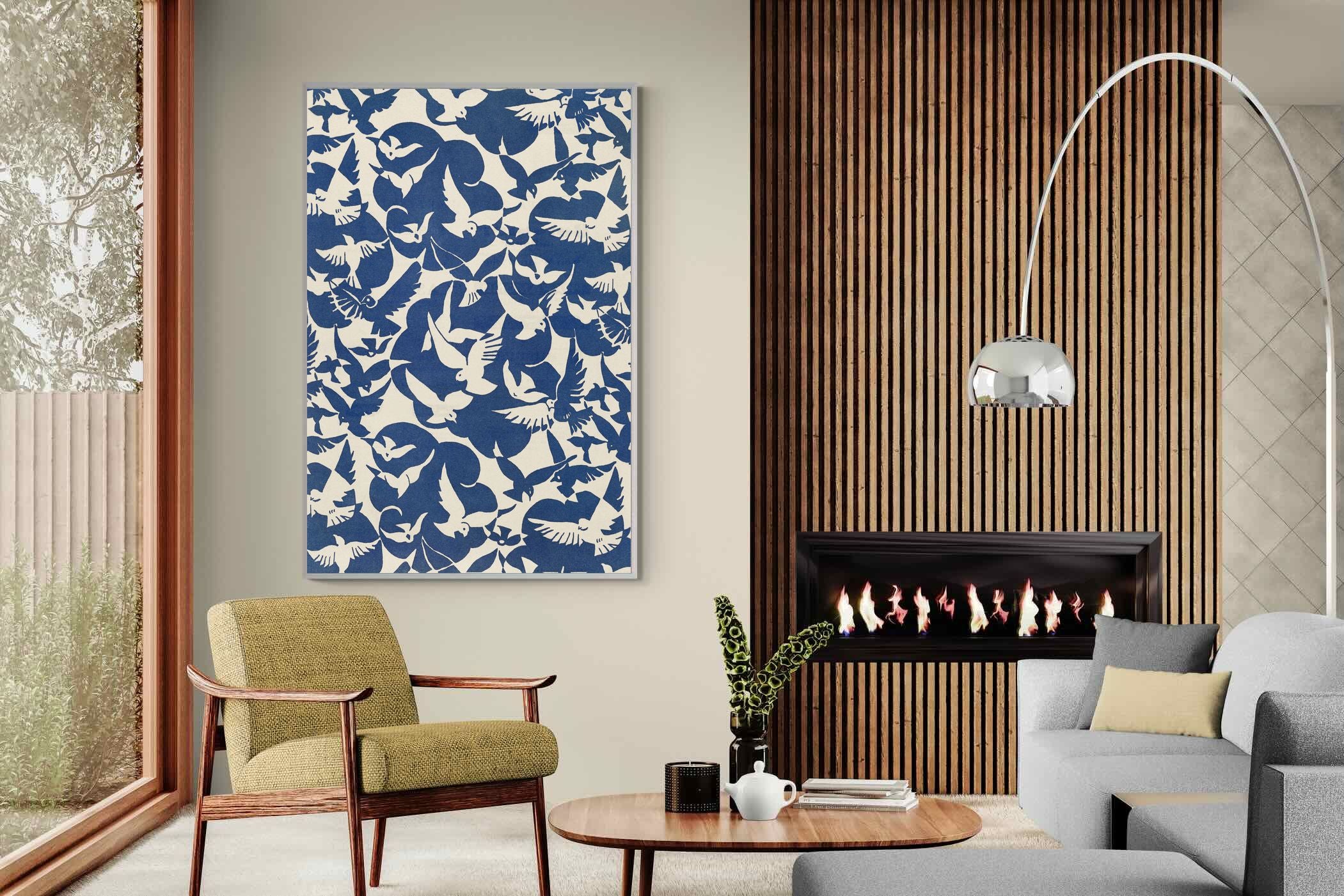 Pixalot Pigeons in White & Blue