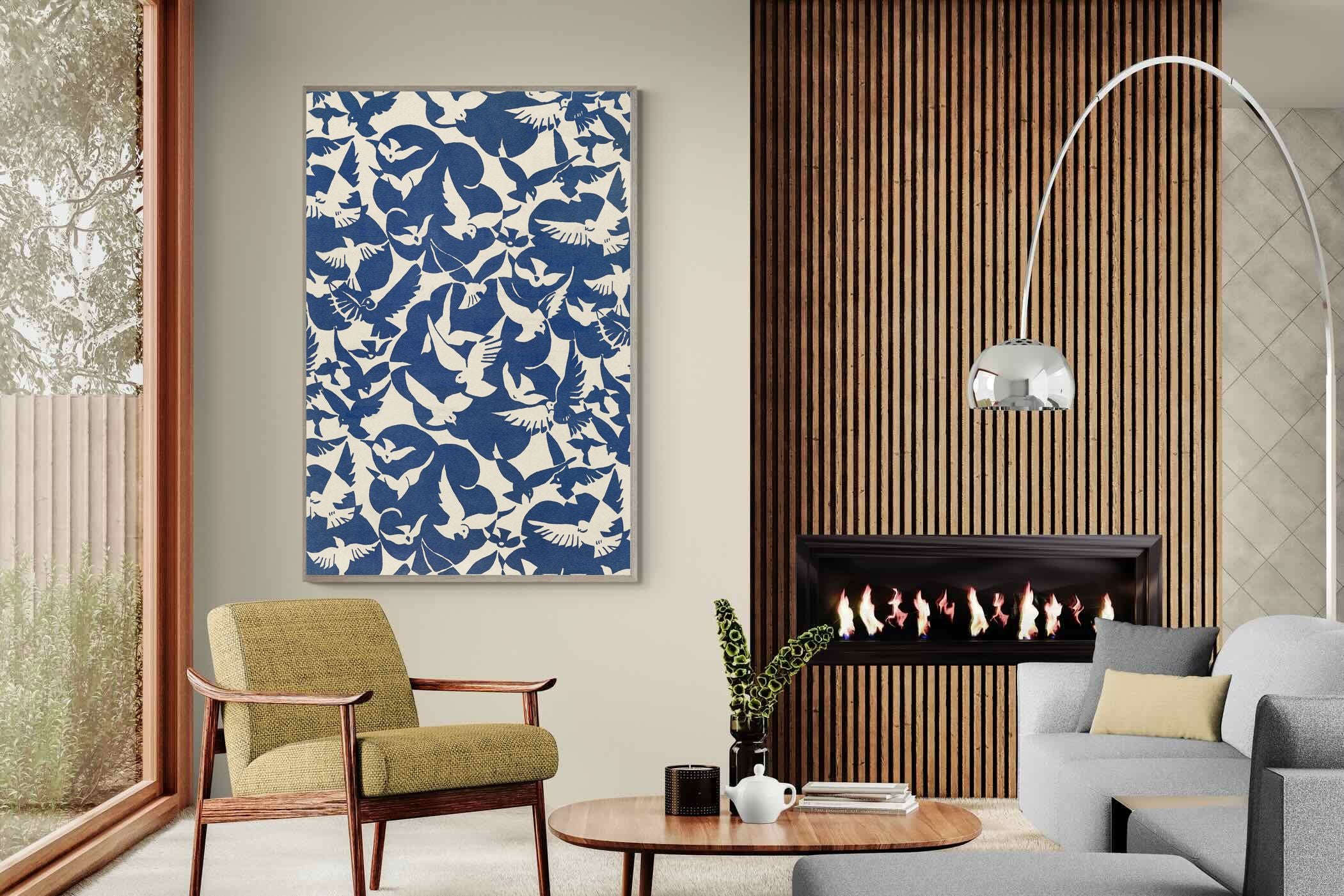 Pixalot Pigeons in White & Blue